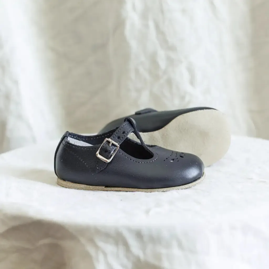 Slip Resistant Alison T-Strap - Navy