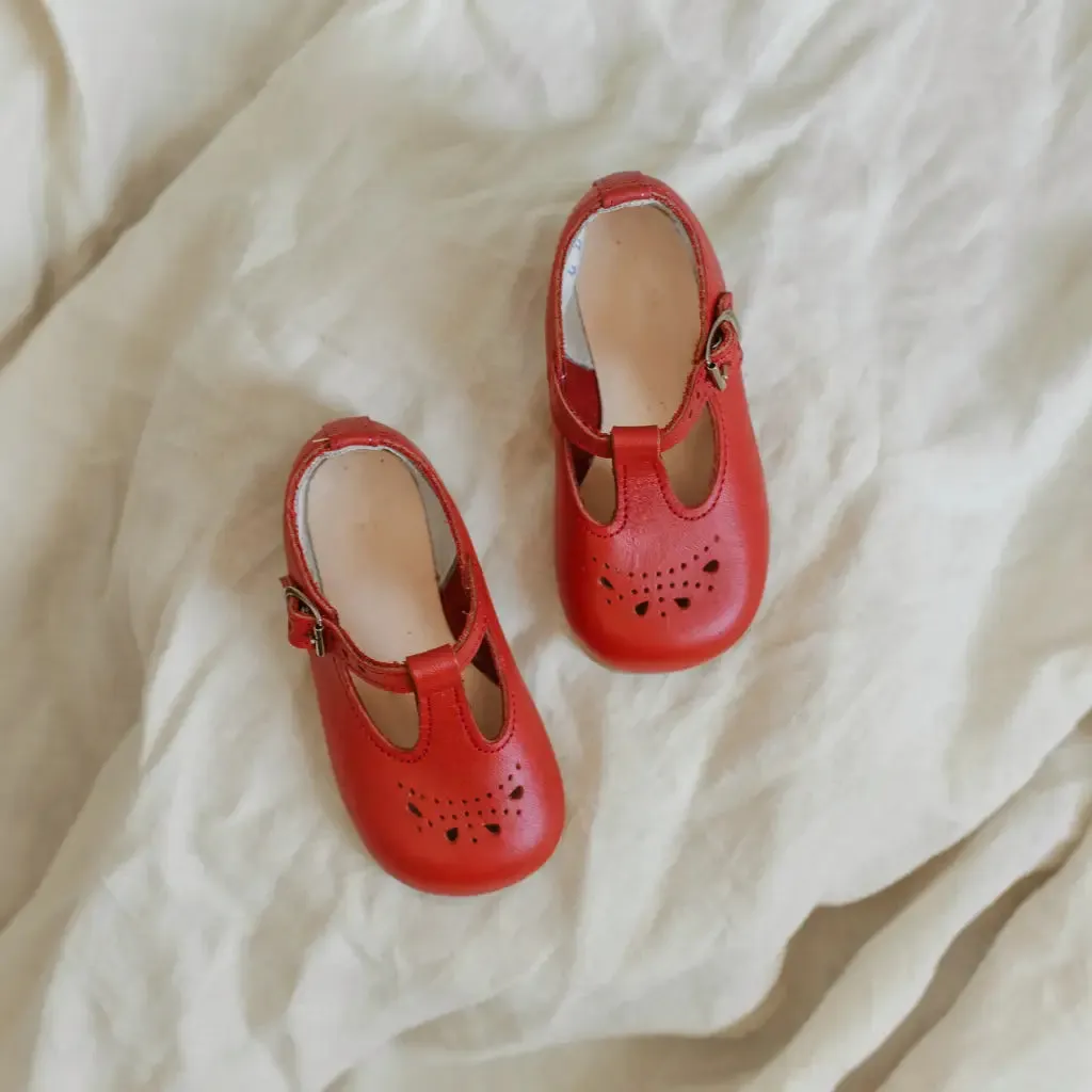 Alison T-Strap - Red Synthetic kids' shoes Modern kids' designs
