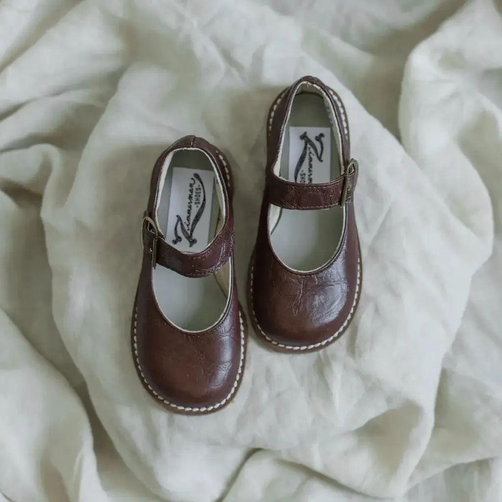 Etta Mary Jane - Brown Pebble Flexible Sole Global Cool