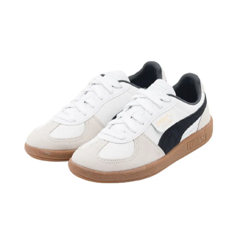 Dance Mode Clean White Women's Puma Palermo Leather White/Vapor Grey-Gum 397467-01