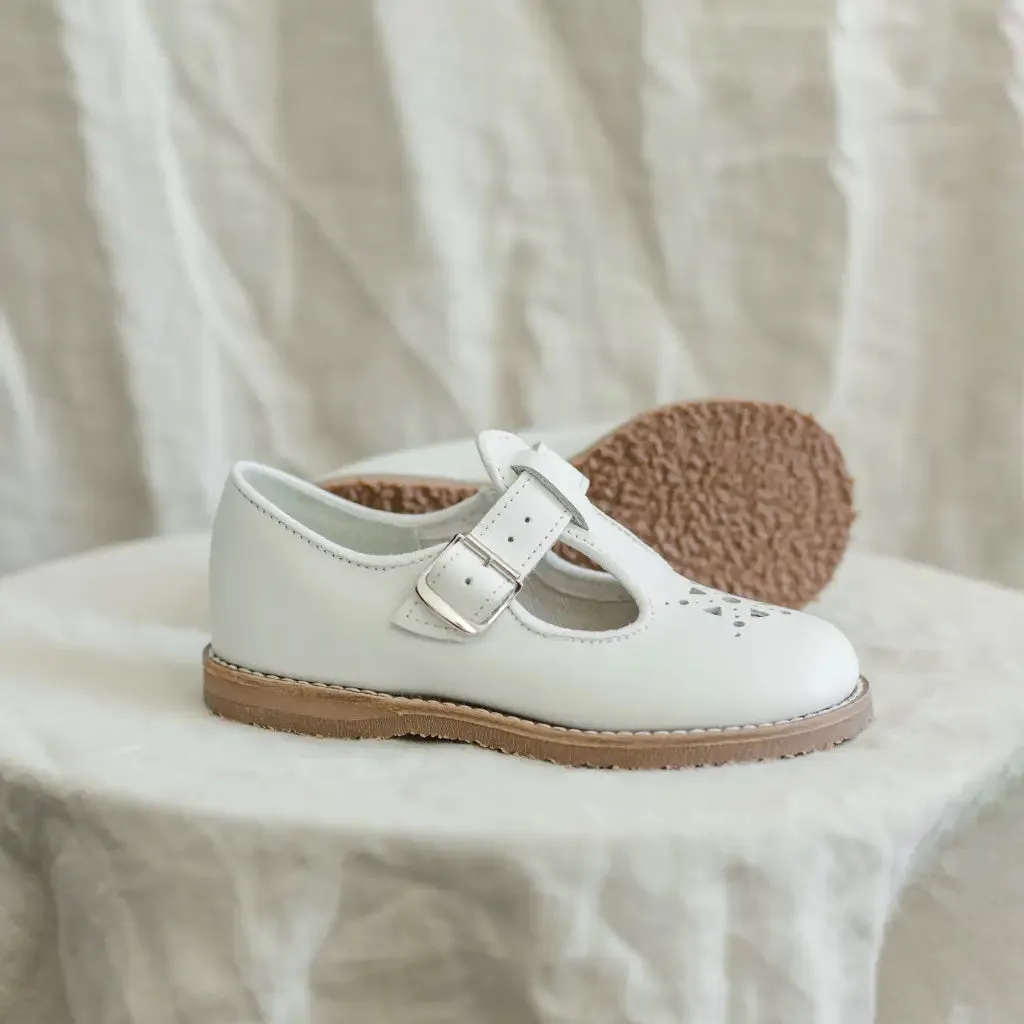 Anna T-Strap - White Cool kids' shoes