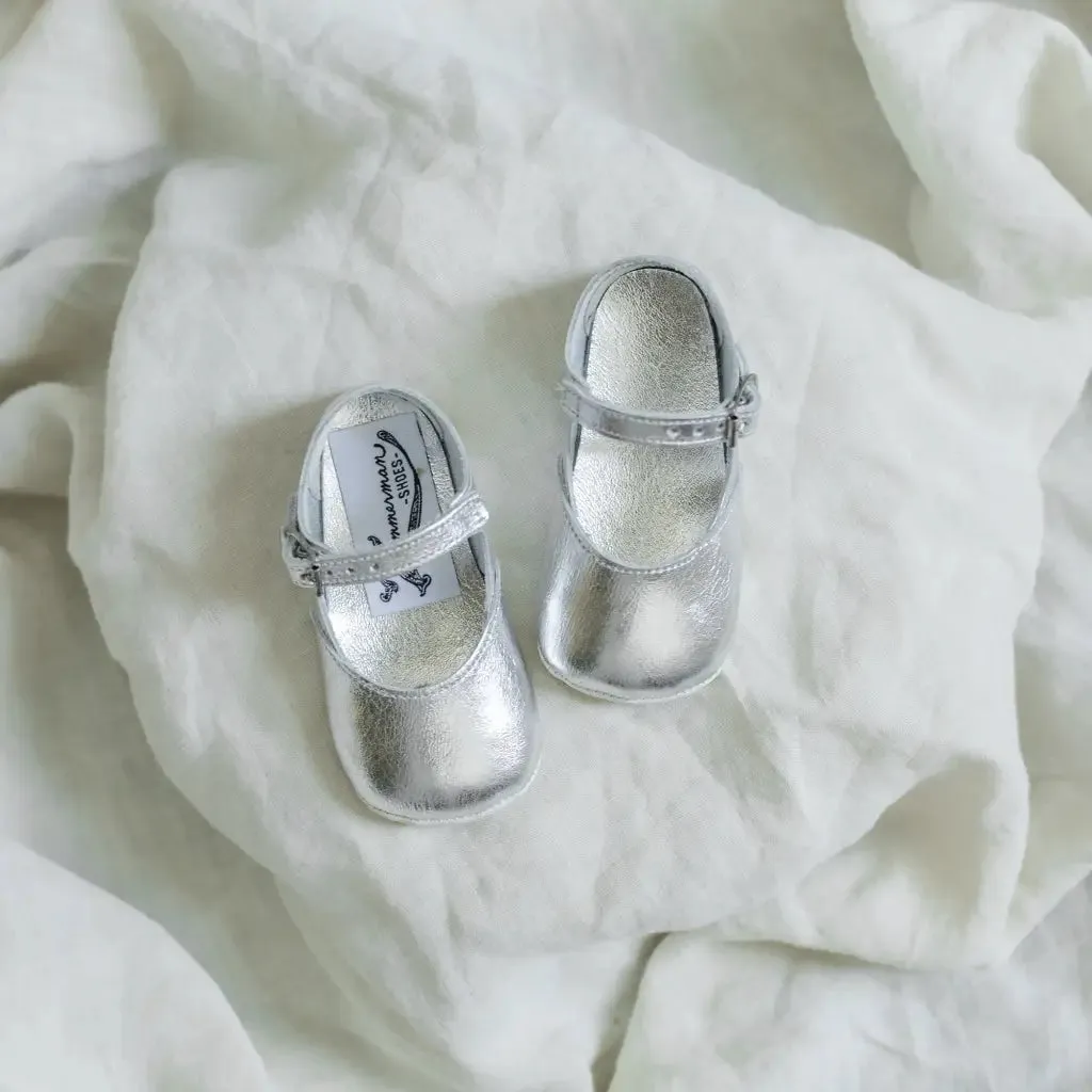 Soft Soled Mary Jane - Silver Soft Tone photo shoot