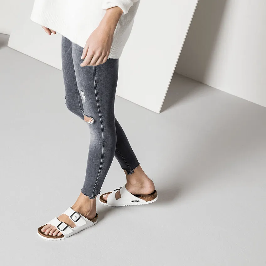 Arizona | Birko-Flor | White Relax Lifestyle Slides Simple Comfort Shoes