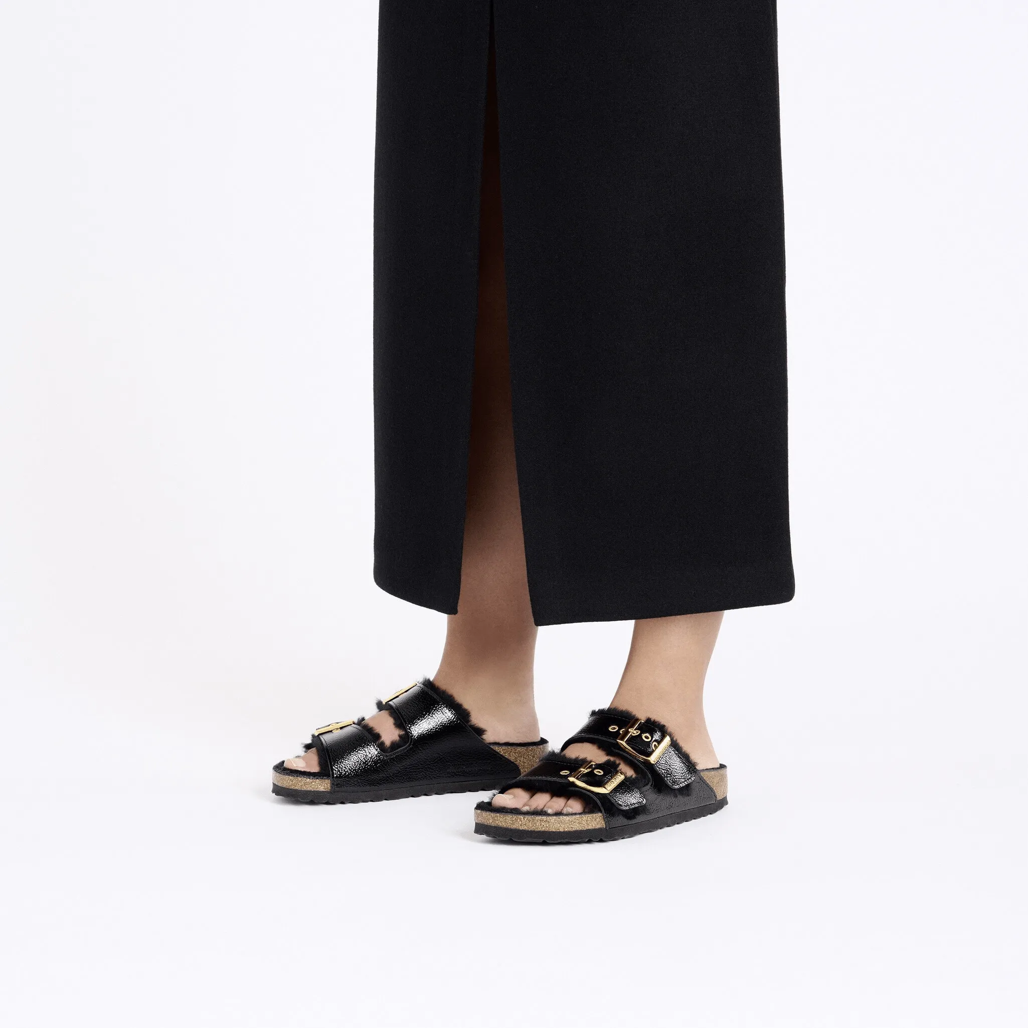 Chic outerwear Arizona Shearling Eyeletes | Patent Leather | Naplak Black