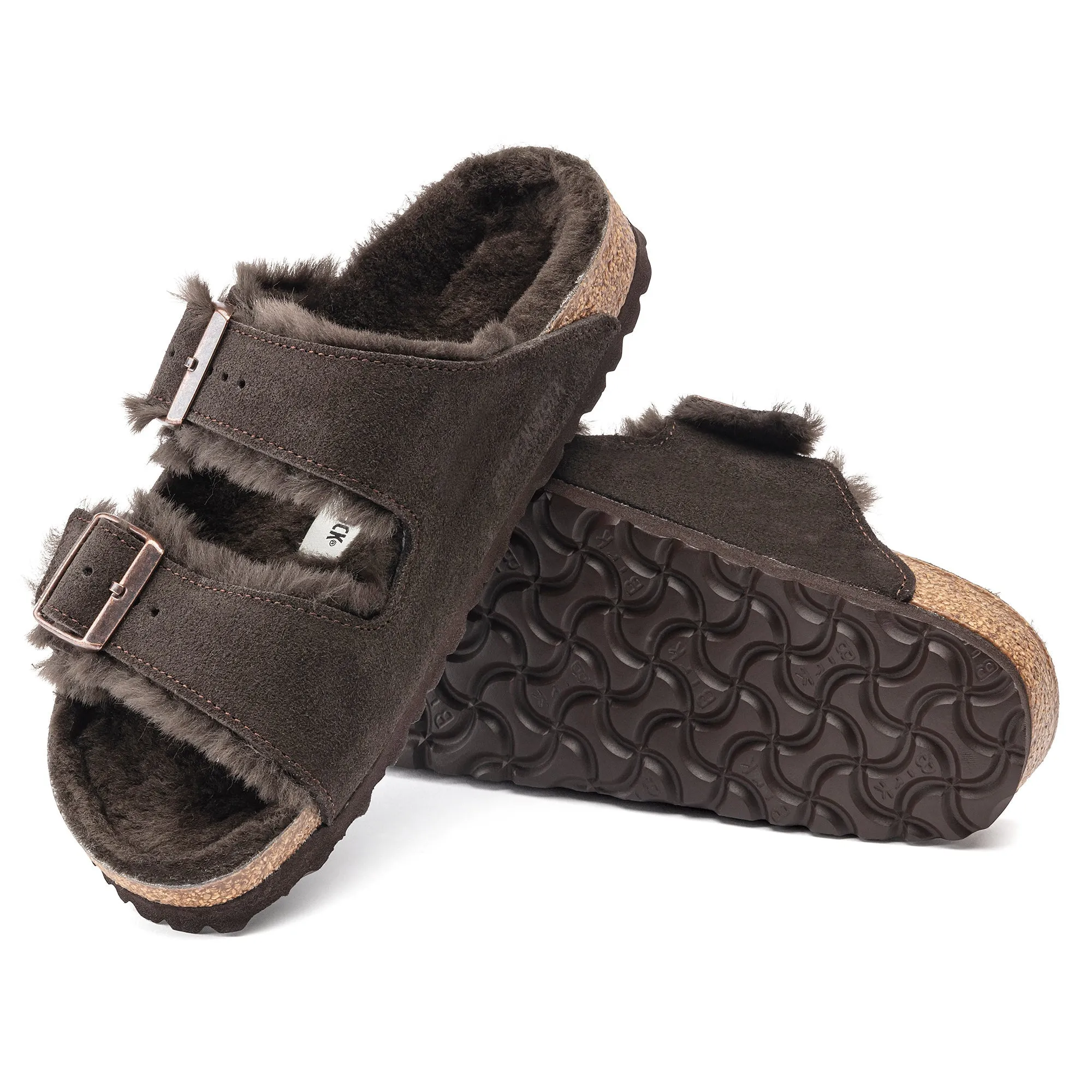Buckle Closure Arizona Shearling | Suede | Mocha