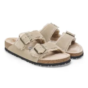 Beach Slides Arizona Shearling | Suede | Taupe