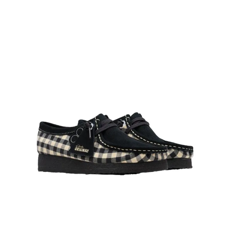 Clarks Women Wallabee Black White Gingham 26180672 Sport Active