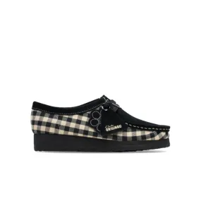 Clarks Women Wallabee Black White Gingham 26180672 Storm Proof