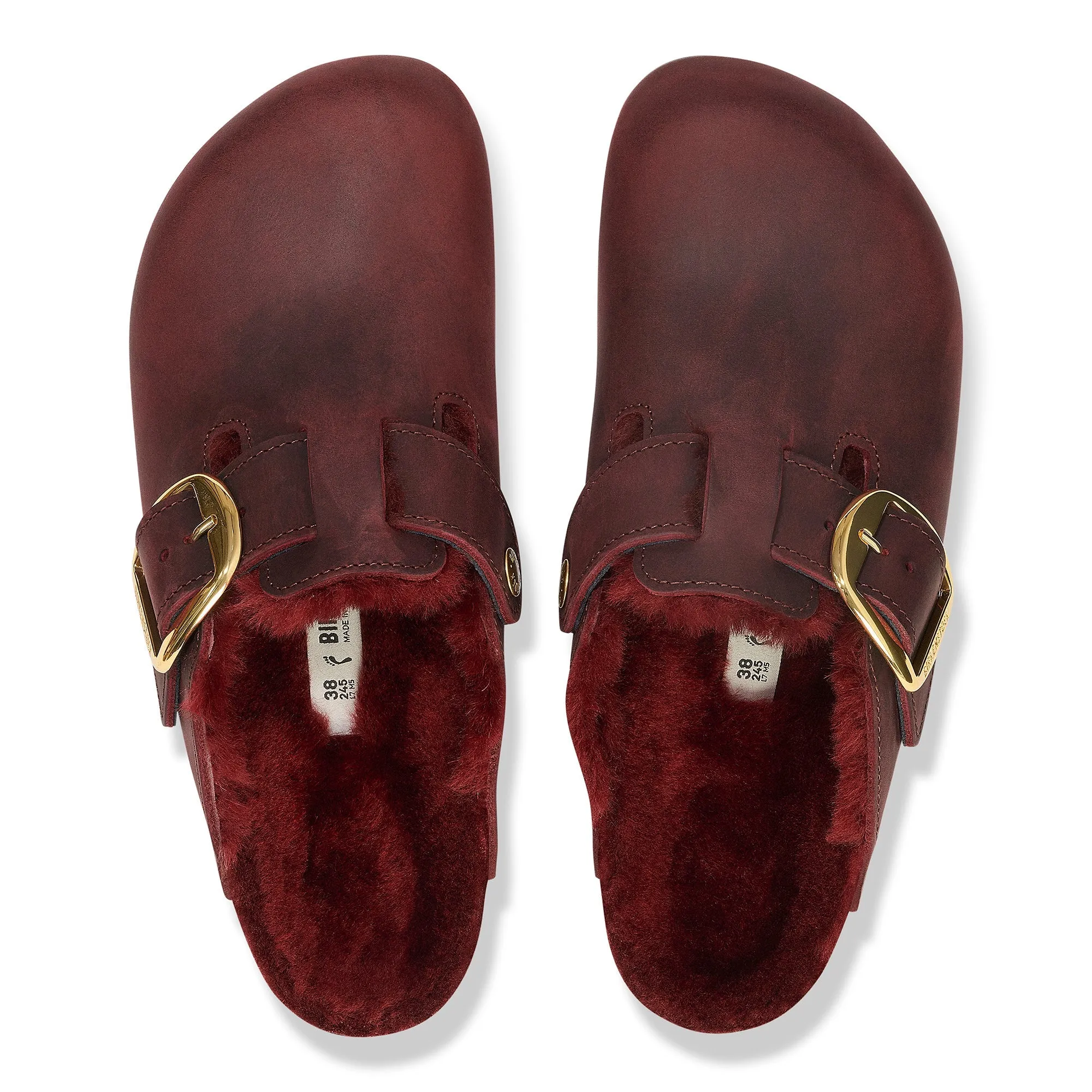 Boston Big Buckle | Oiled Leather/Shearling | Zinfandel Active Day