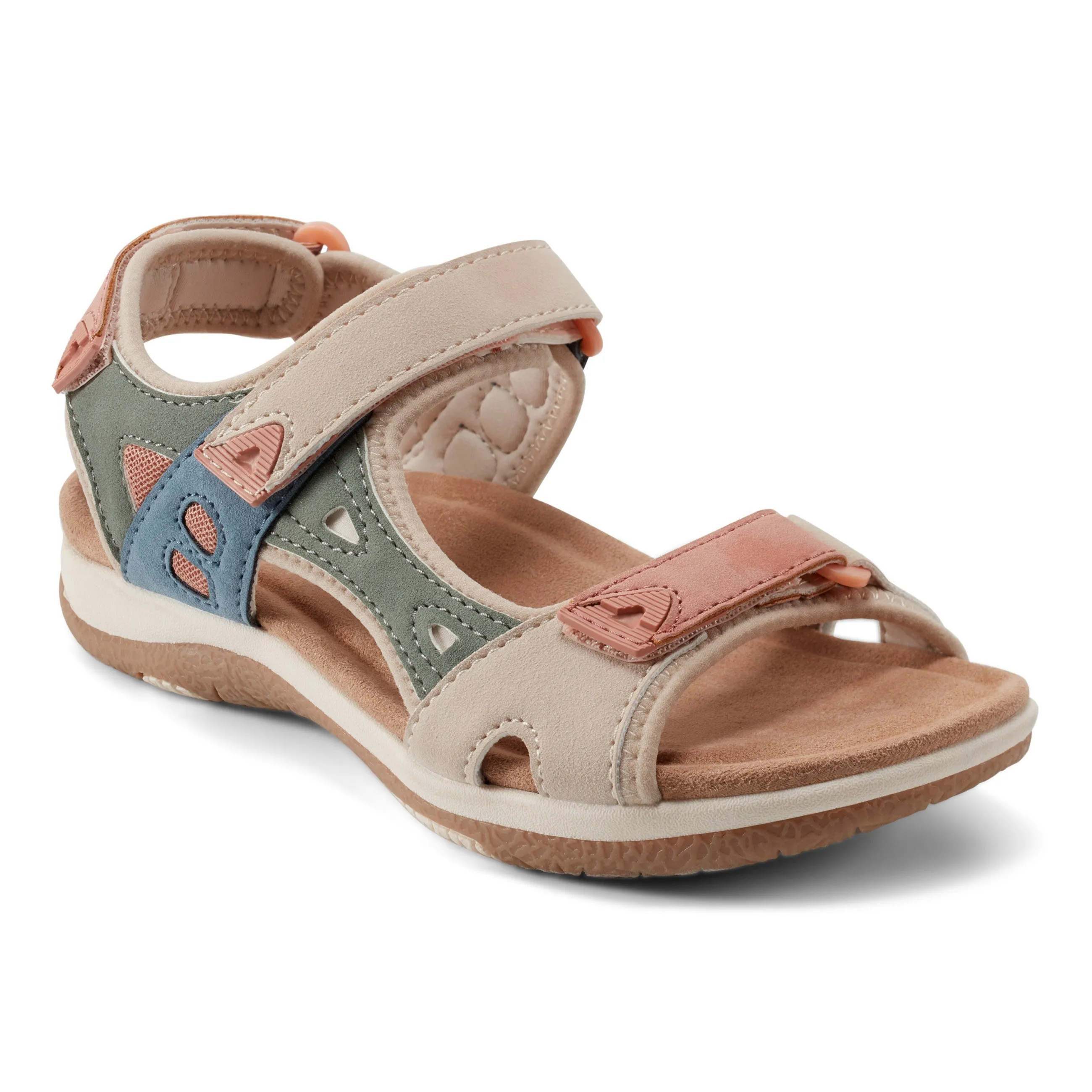 Stable Step Brunch Walk Skylar Round Toe Lightweight Casual Flat Sandals