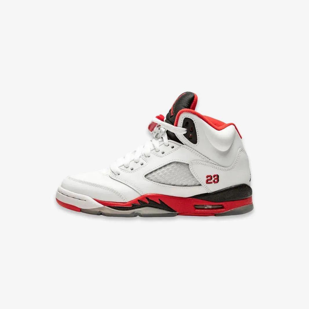 gear up *PRE-ORDER* (GS) Air Jordan 5 Retro OG 'Fire Red / Black Tongue' (2025) HQ7980-101 All-day Comfort