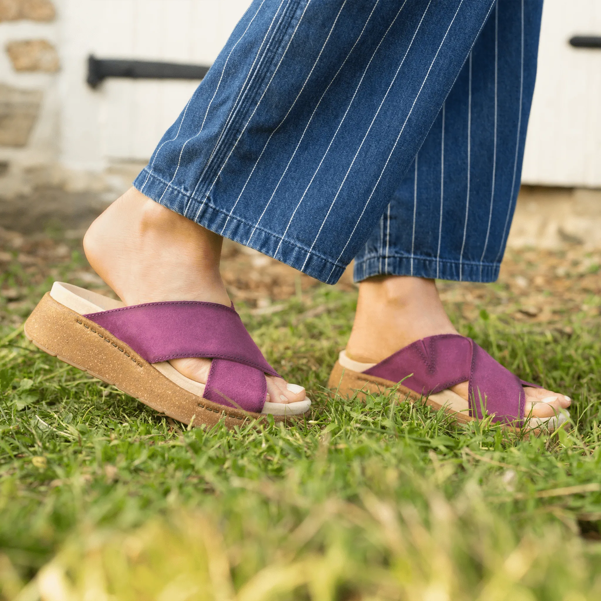 Bridget | Burnished Suede | Plum - Sandals - Dansko