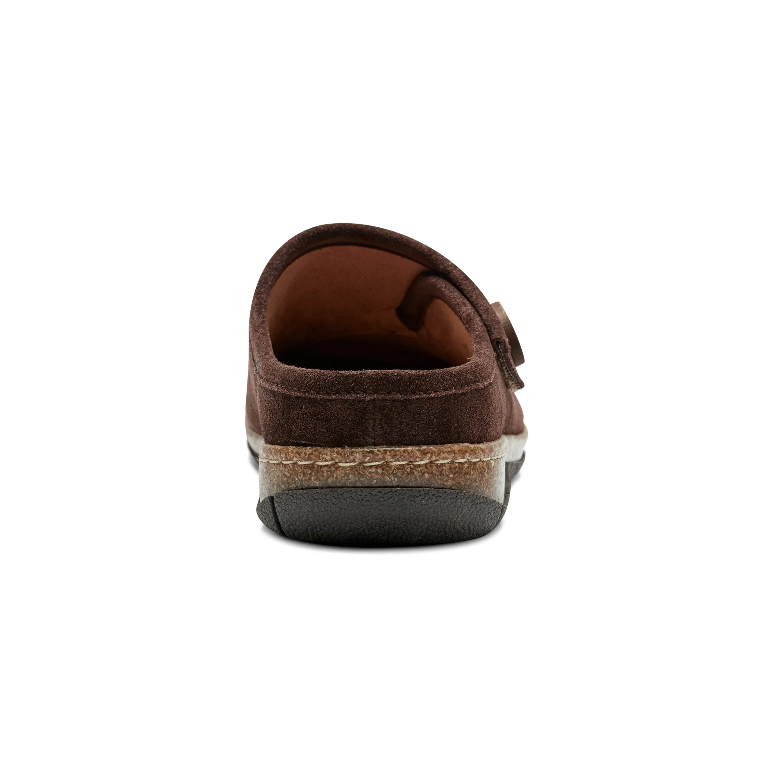 Durable Leather Shoes Ezra Round Toe Casual Slip-on Flat Clogs
