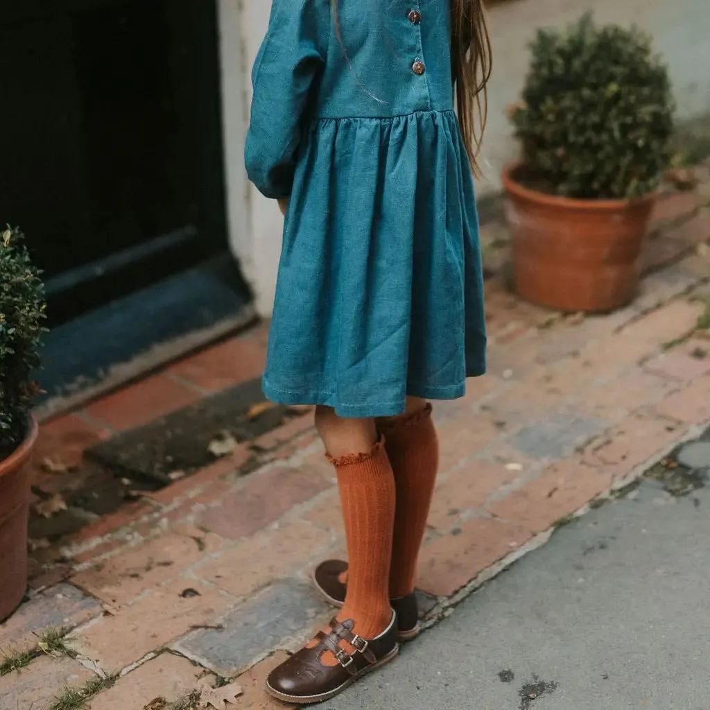 Claire T-Strap - Brown synthetic leather