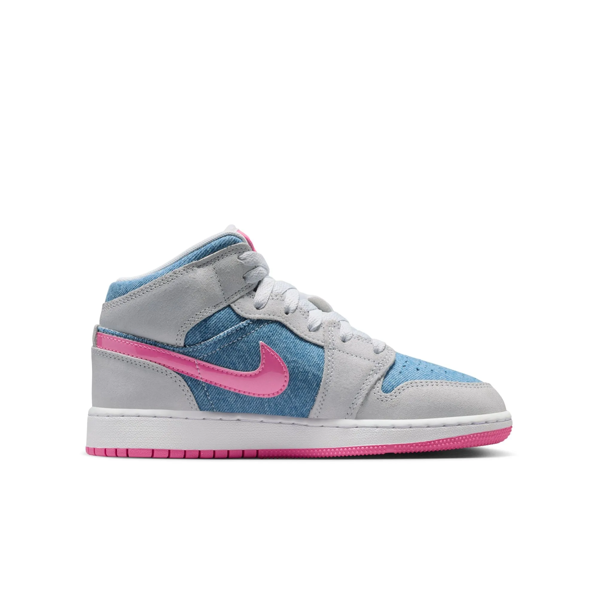 Air Jordan 1 Mid SE Big Kids Cobalt Bliss/pink Glow-white HQ1999-400 Peak Step