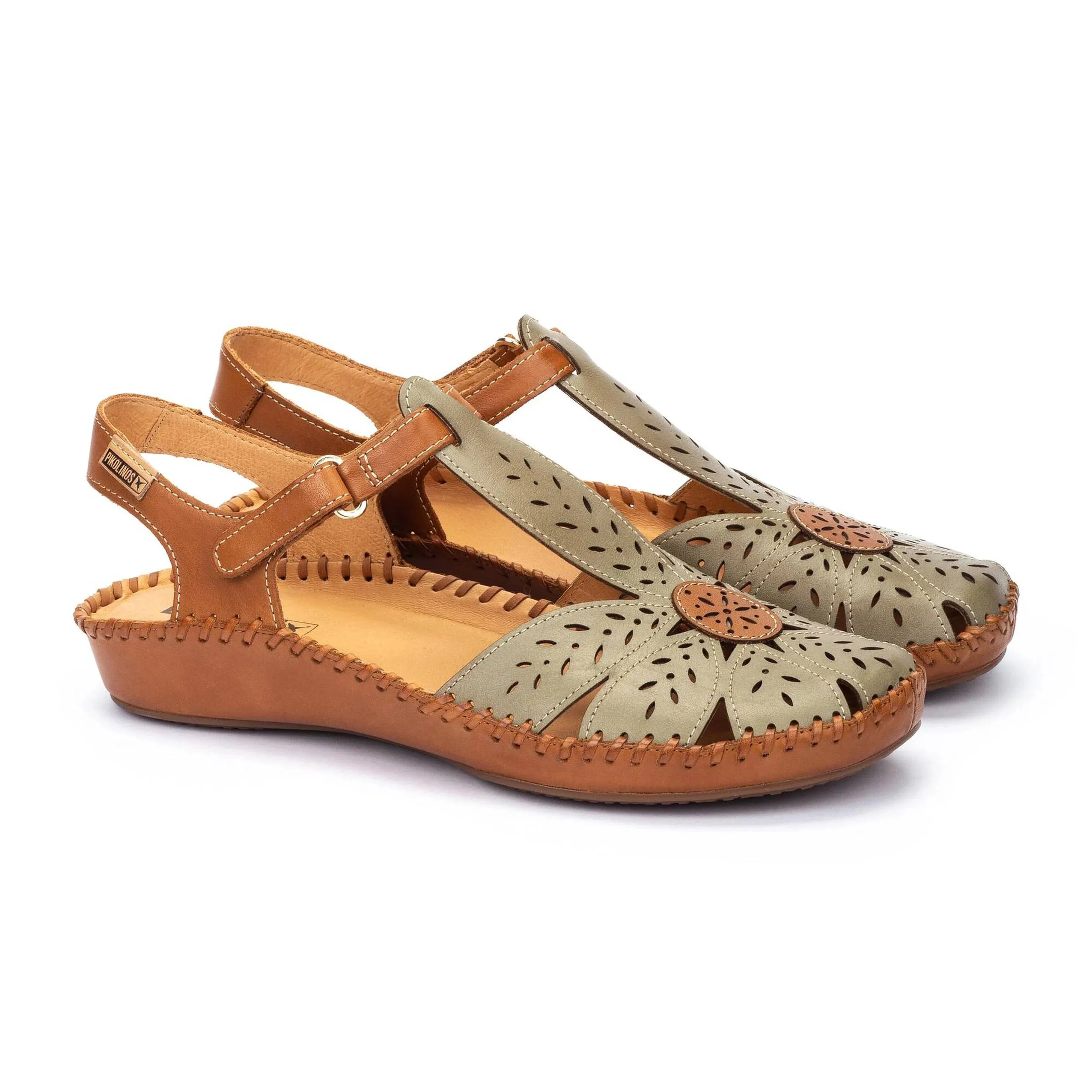 Stylish Travel Flats P.Vallarta Semi-Open Shoes with Velcro Closure