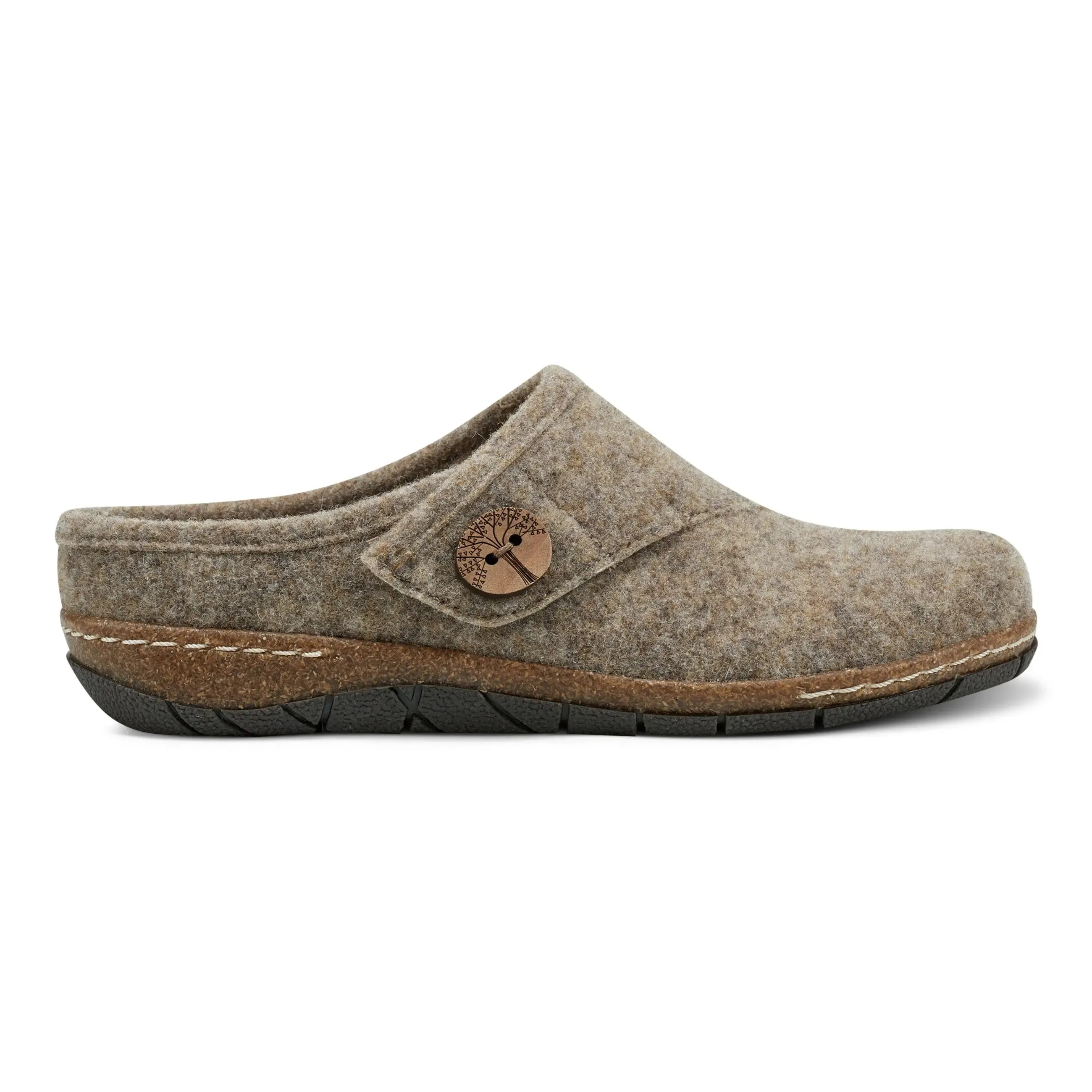 Ezra Round Toe Casual Slip-on Flat Clogs Light Walk Side Gusset