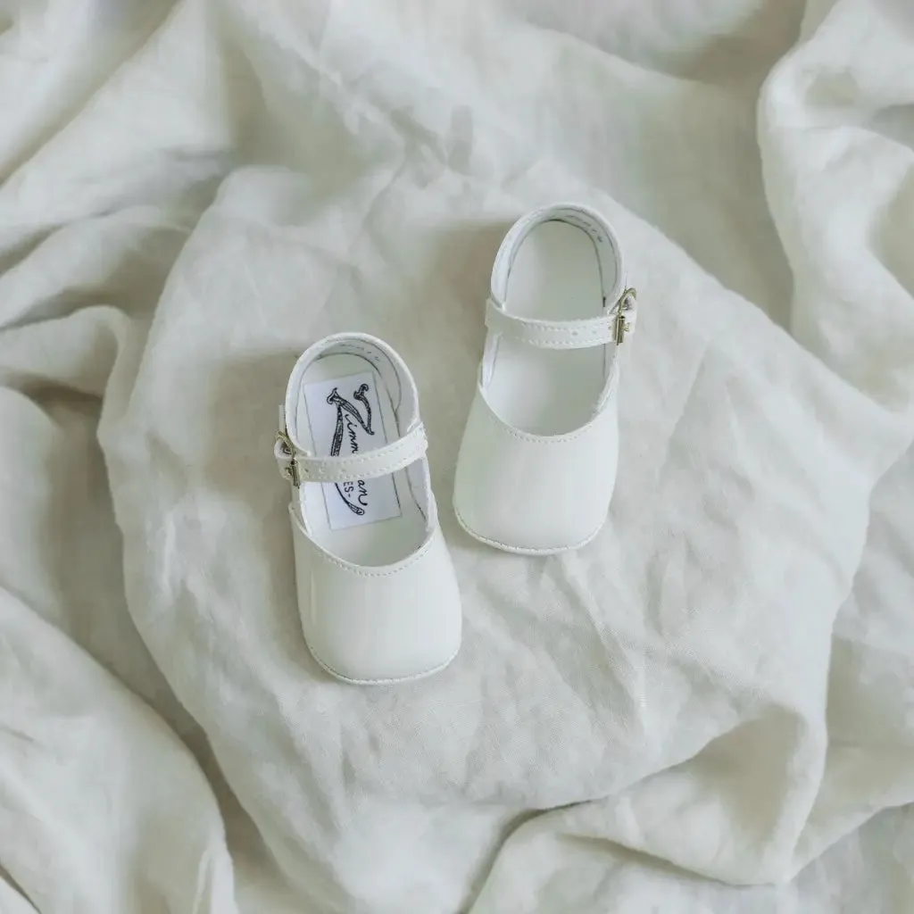 Pure Black Soft Soled Mary Jane - Ivory Patent