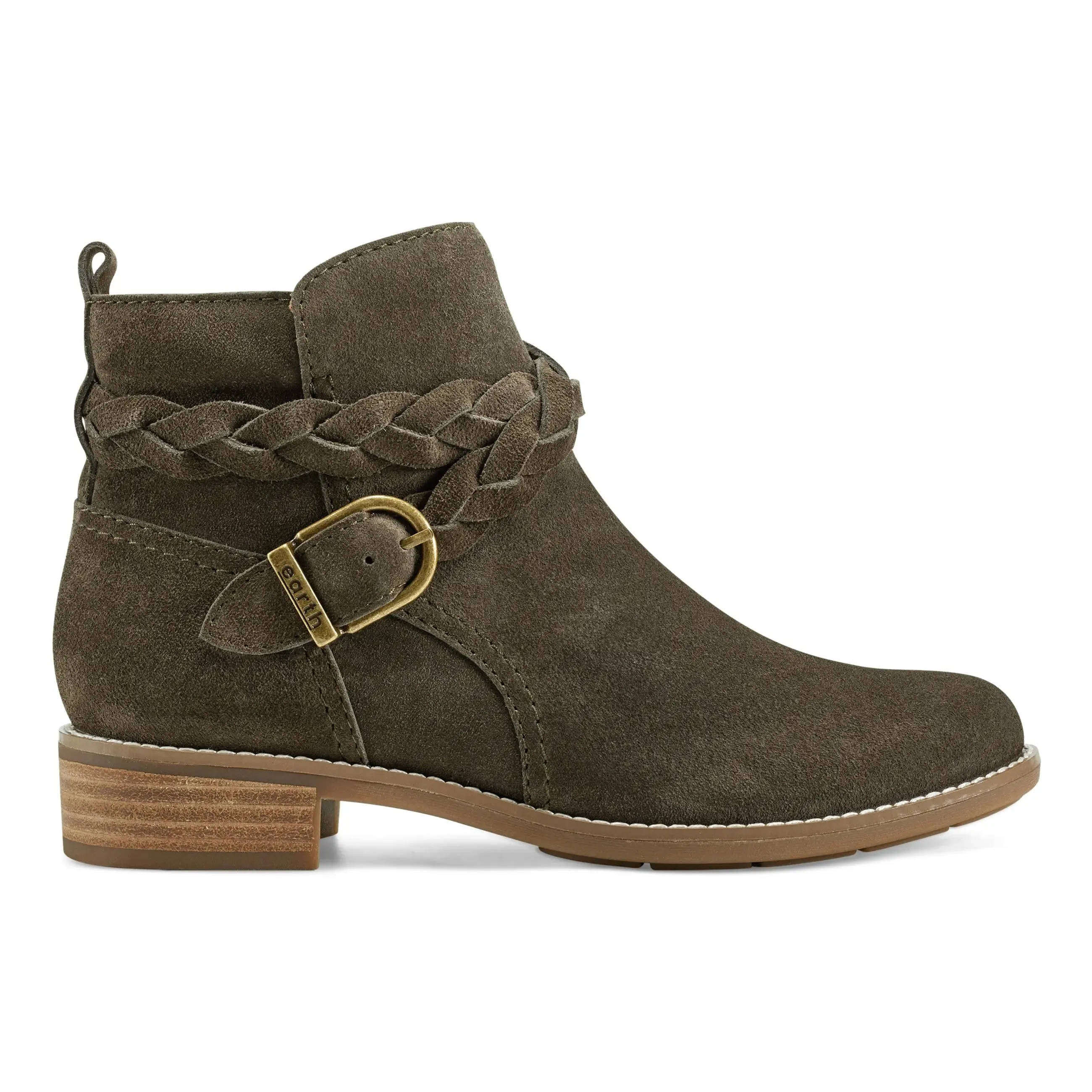 Nicole Round Toe Stacked Heel Casual Booties Cushioned Comfort Lining Stylish Explorer