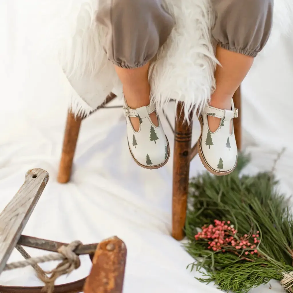 Flora T-Strap - Evergreen Print Comfortable kids' clothing