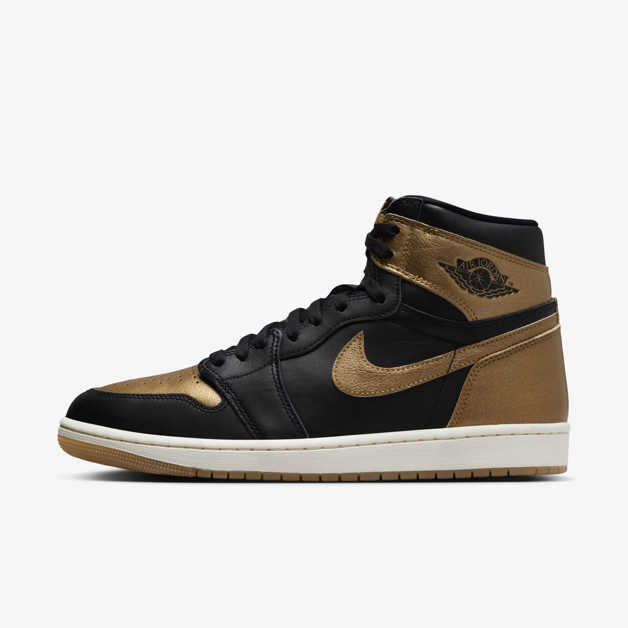(Men's) Air Jordan 1 Retro High OG 'Metallic Gold' (2024) DZ5485-071 Soft Pad Bonded Reinforcement Panels