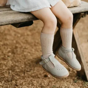 Greta T-Strap - Dove Grey Children's wear Patterned kids' clothes