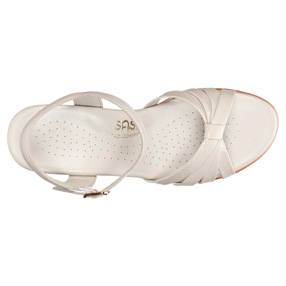 Strippy - Bone Black Chic wedge sandals