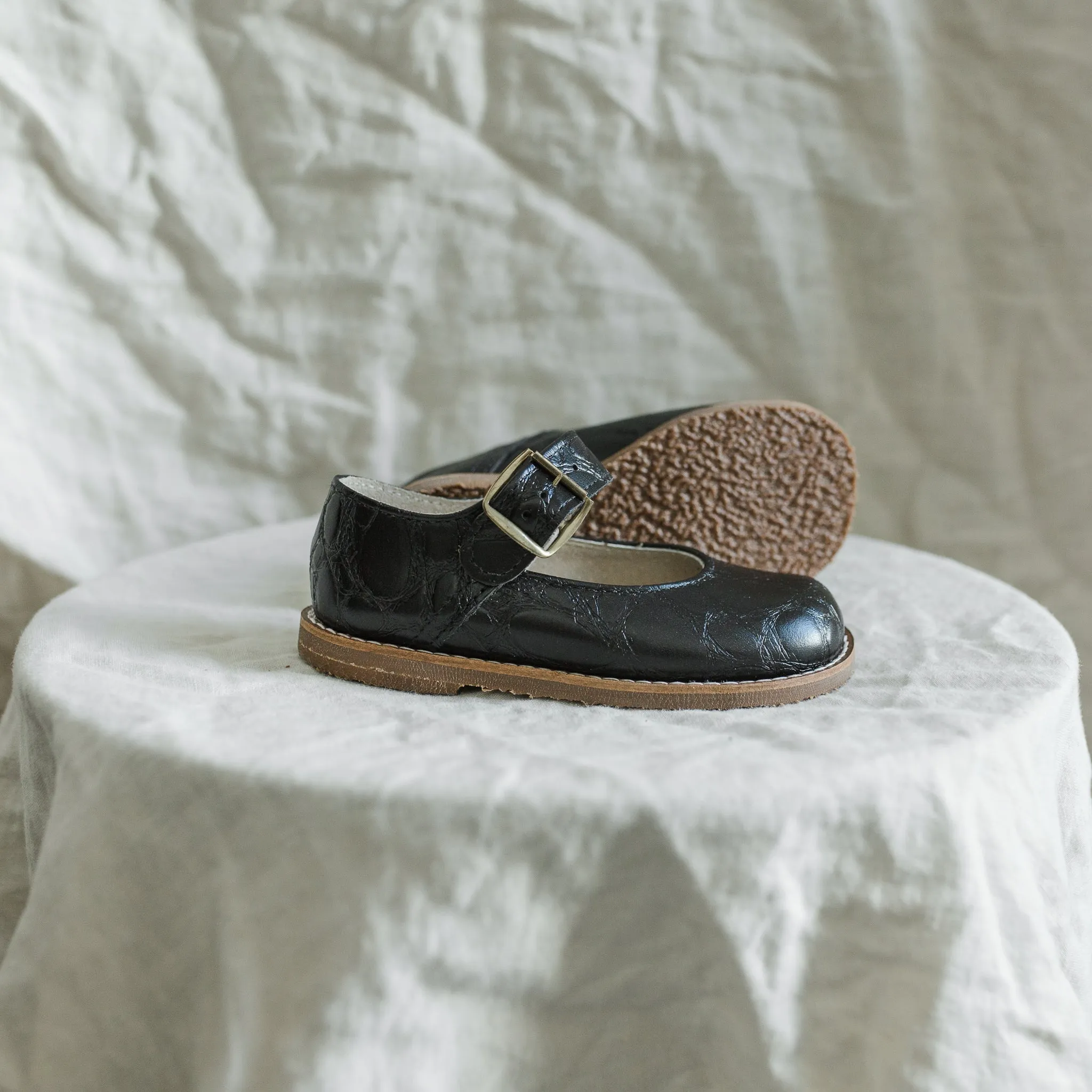 Etta Mary Jane - Black Pebble Slim Form