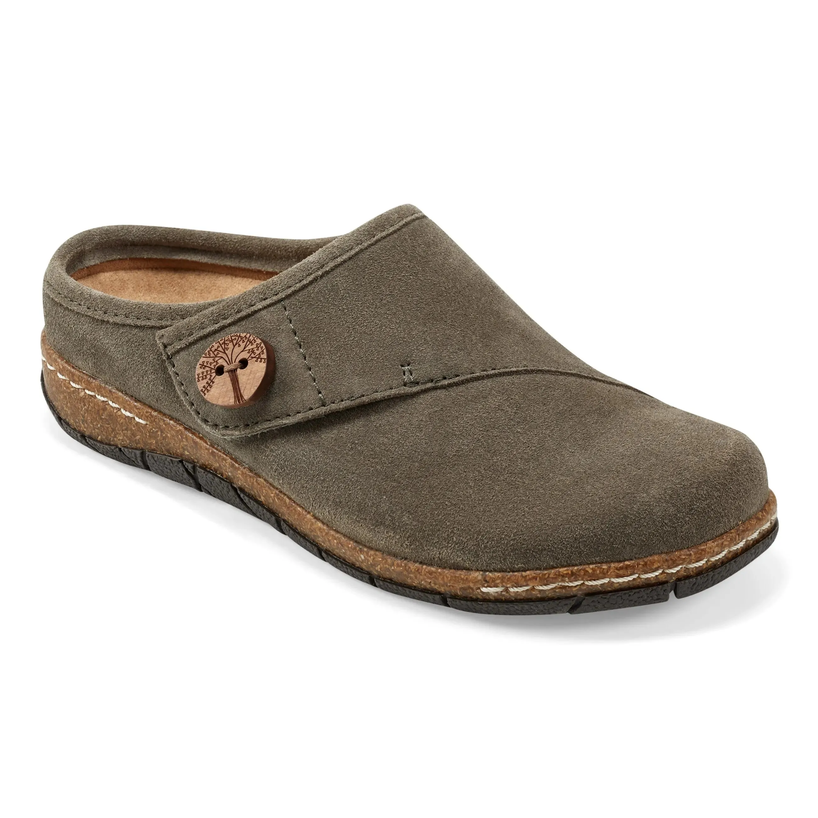 Breathable Lining Quick Walk Ezra Round Toe Casual Slip-on Flat Clogs