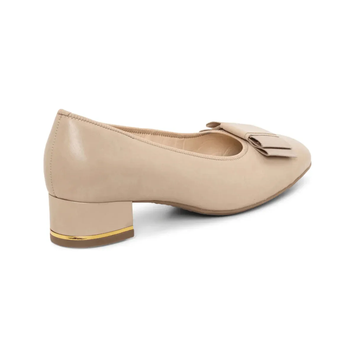 Global Traveler Urban Office Garnet Women's Bow Block Heel Pump 35mm - Sand