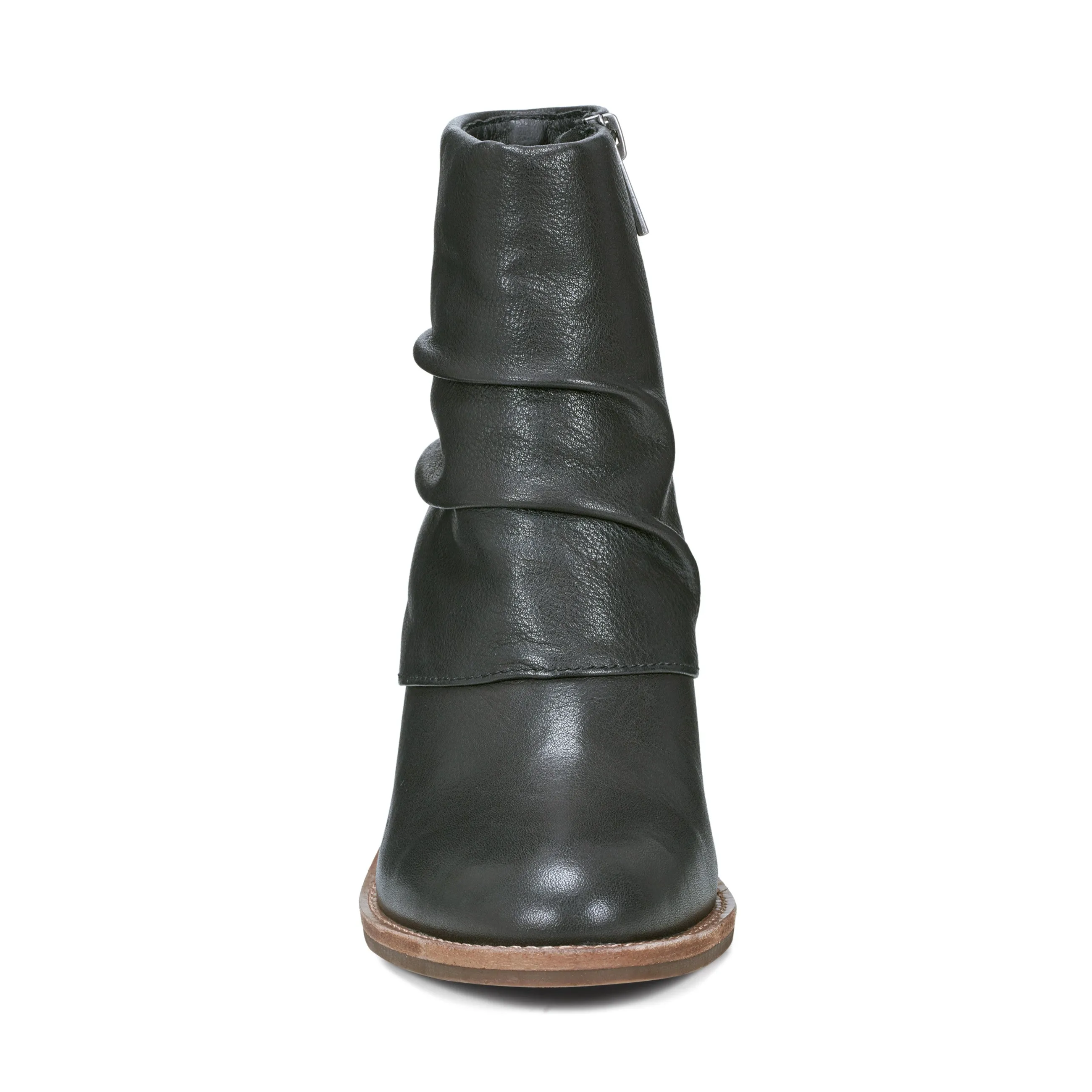 Shock Absorbing Morning Walk Denim Touch Savvy Block Heel Ruched Casual Booties