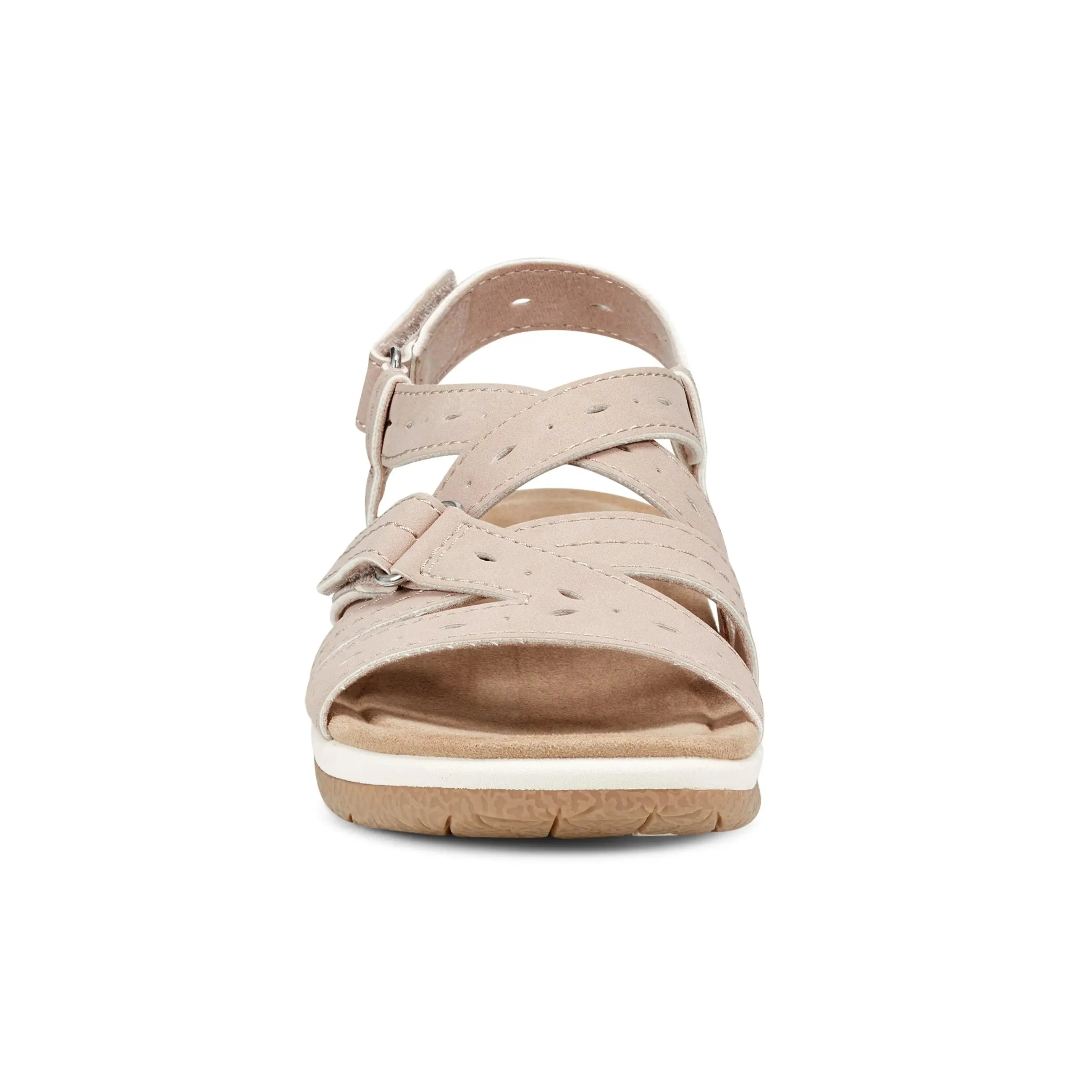 Open Toe Footwear Samsin Round Toe Strappy Casual Flat Sandals