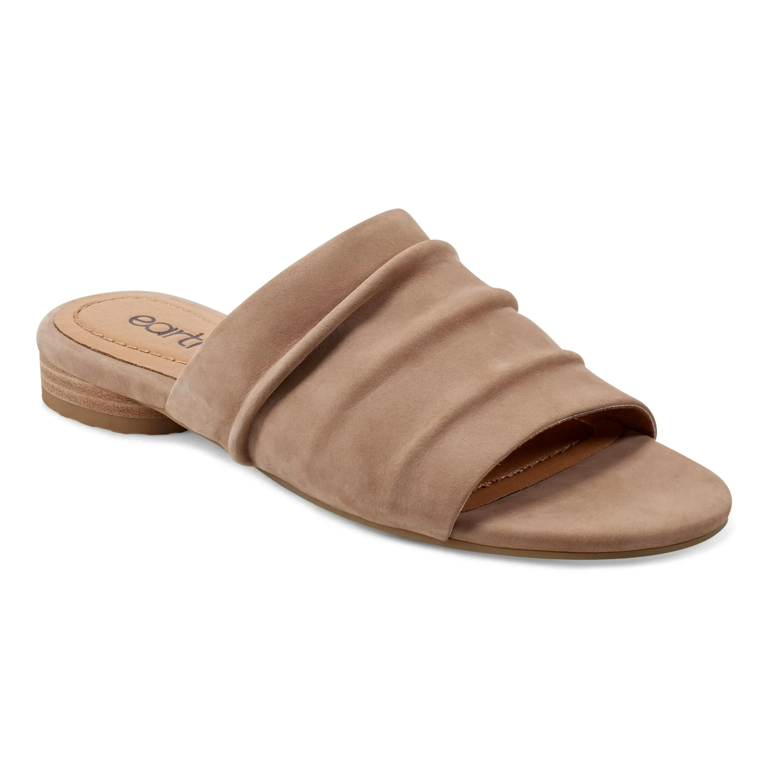 Talma Ruched Flat Slip-On Sandals Slip Off Cushion Lining