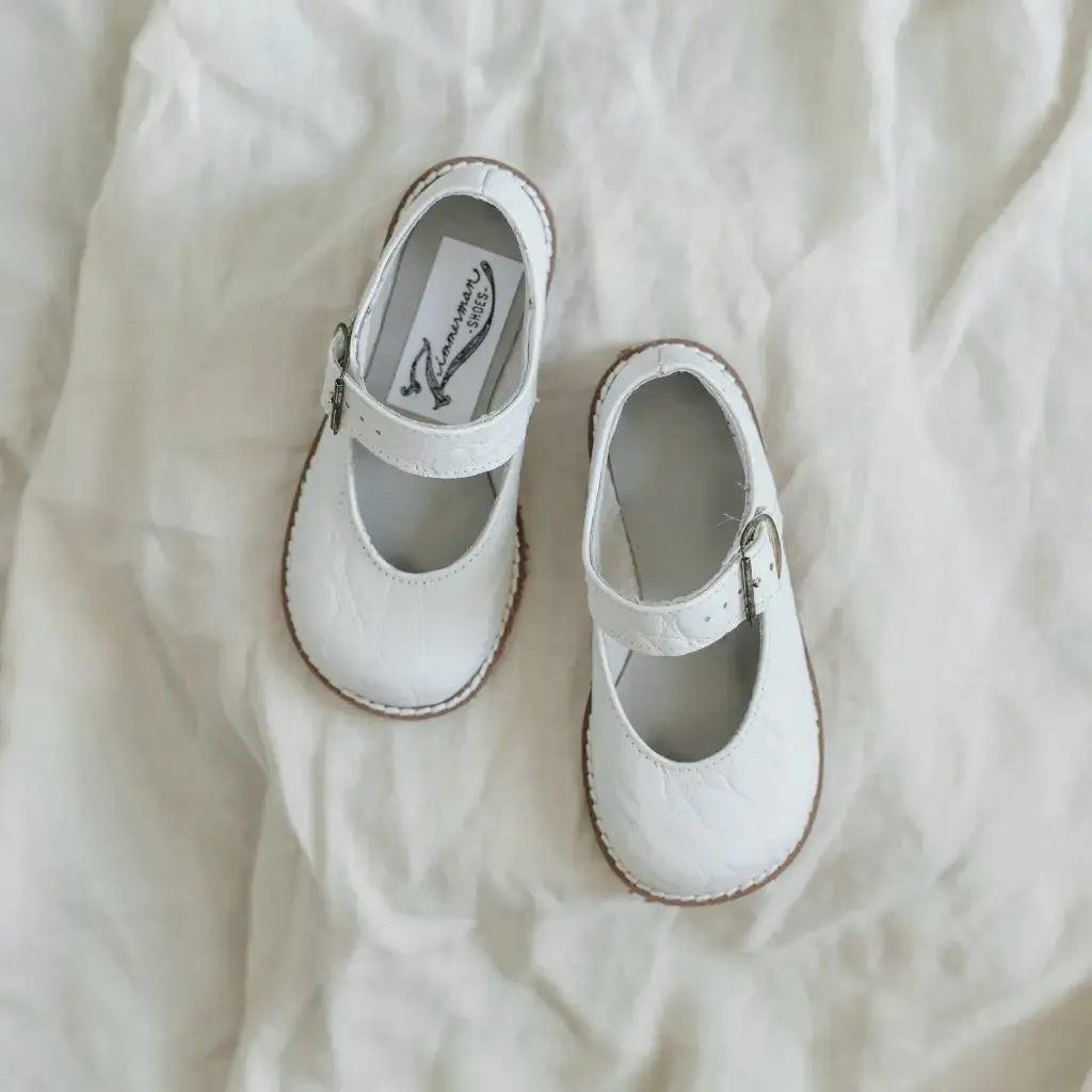 Etta Mary Jane - White Pebble Elastic Sling