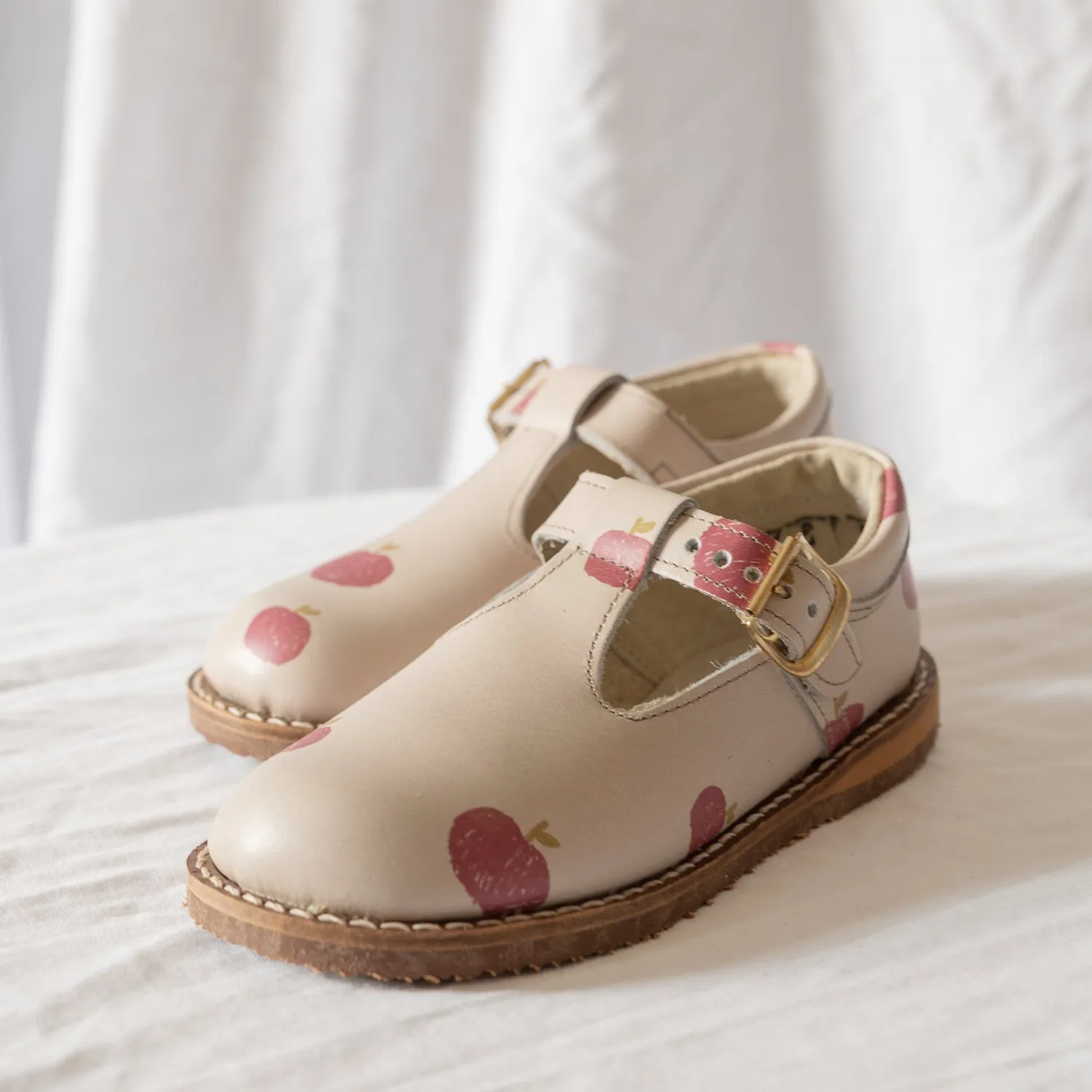 Flora T-Strap - Apple Comfortable Footbed Toddler - sized shoes