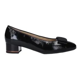 Core Pace Elegant Appeal Garnet Women's Bow Block Heel Pump 35mm - Black Patent
