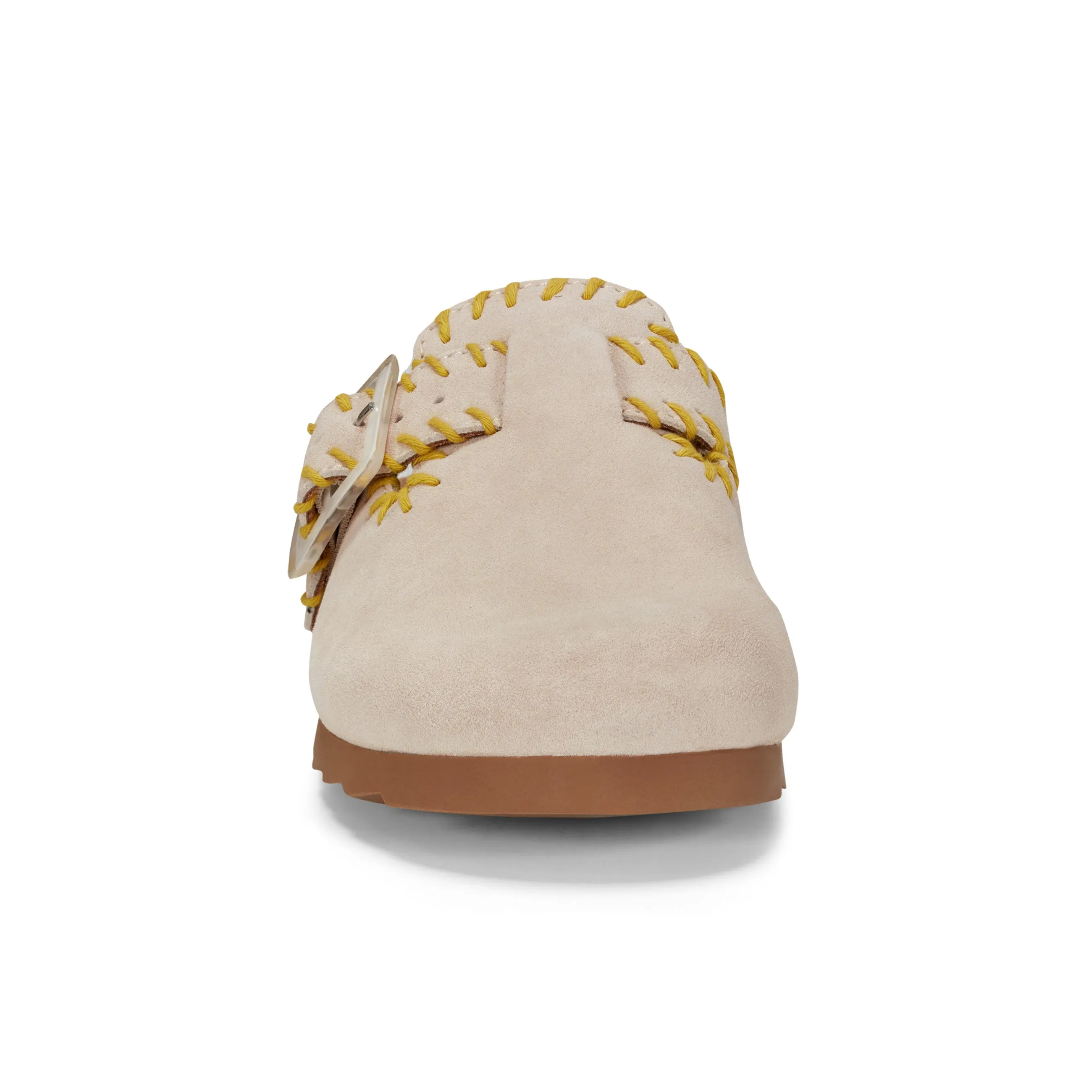 Gena Round Toe Slip-on Flat Casual Clogs Durable Leather