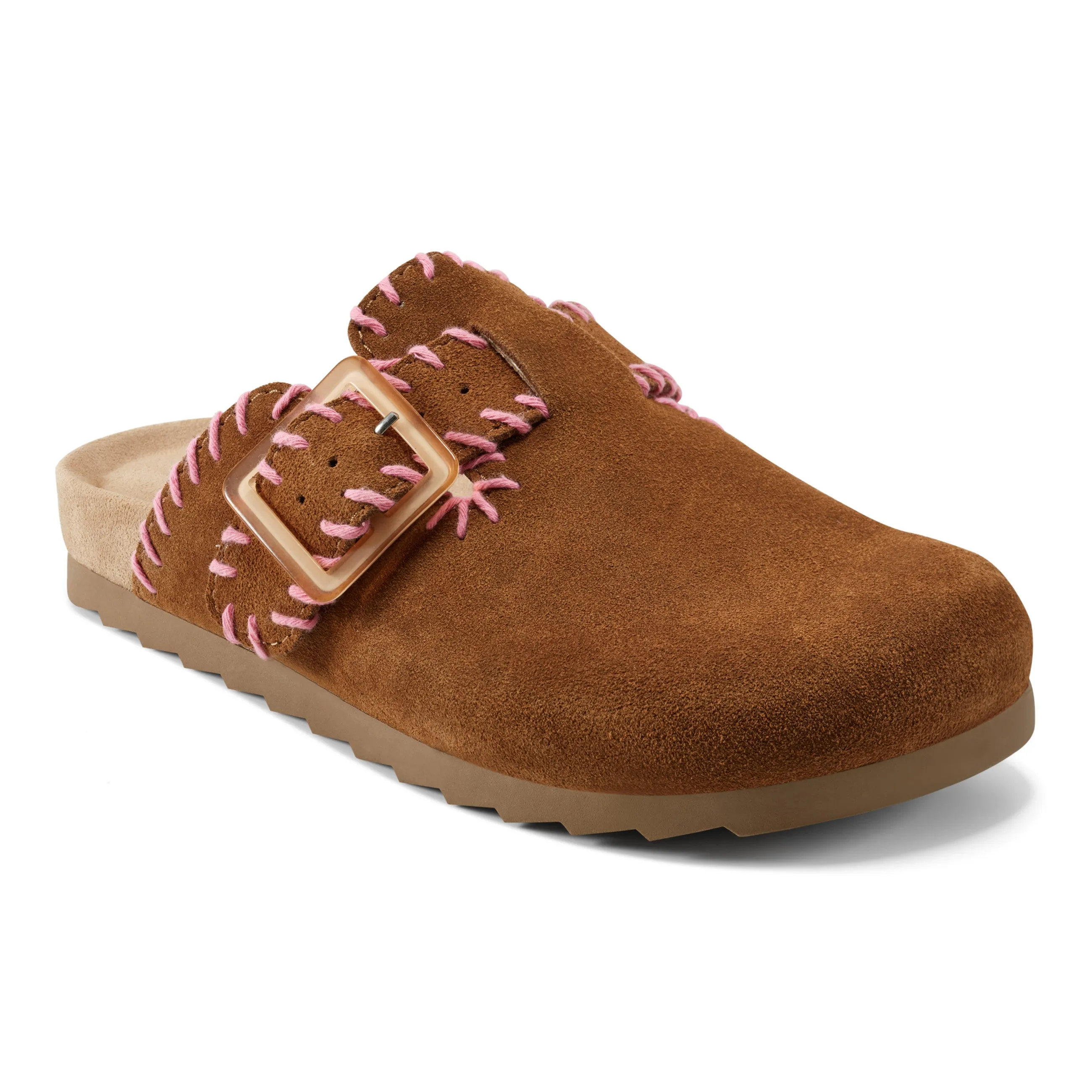 Gena Round Toe Slip-on Flat Casual Clogs Breathable Lining