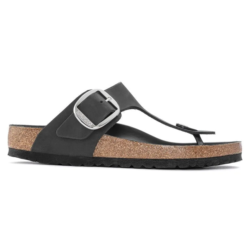Special Occasion Comfort Protection Gizeh Big Buckle | Oiled Leather | Black
