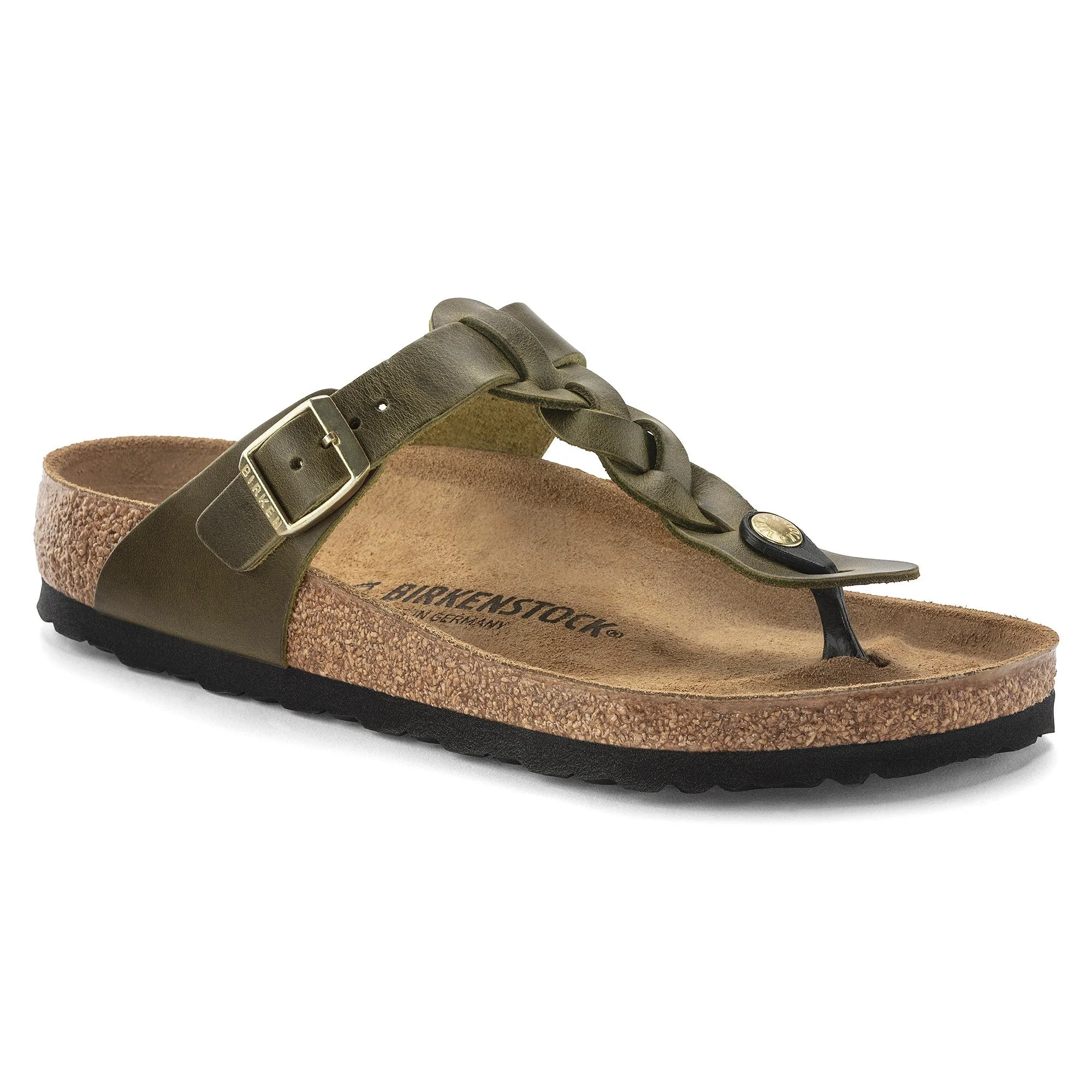Neutral Tones Street Casual Gizeh Braided | Oiled Leather | Olive