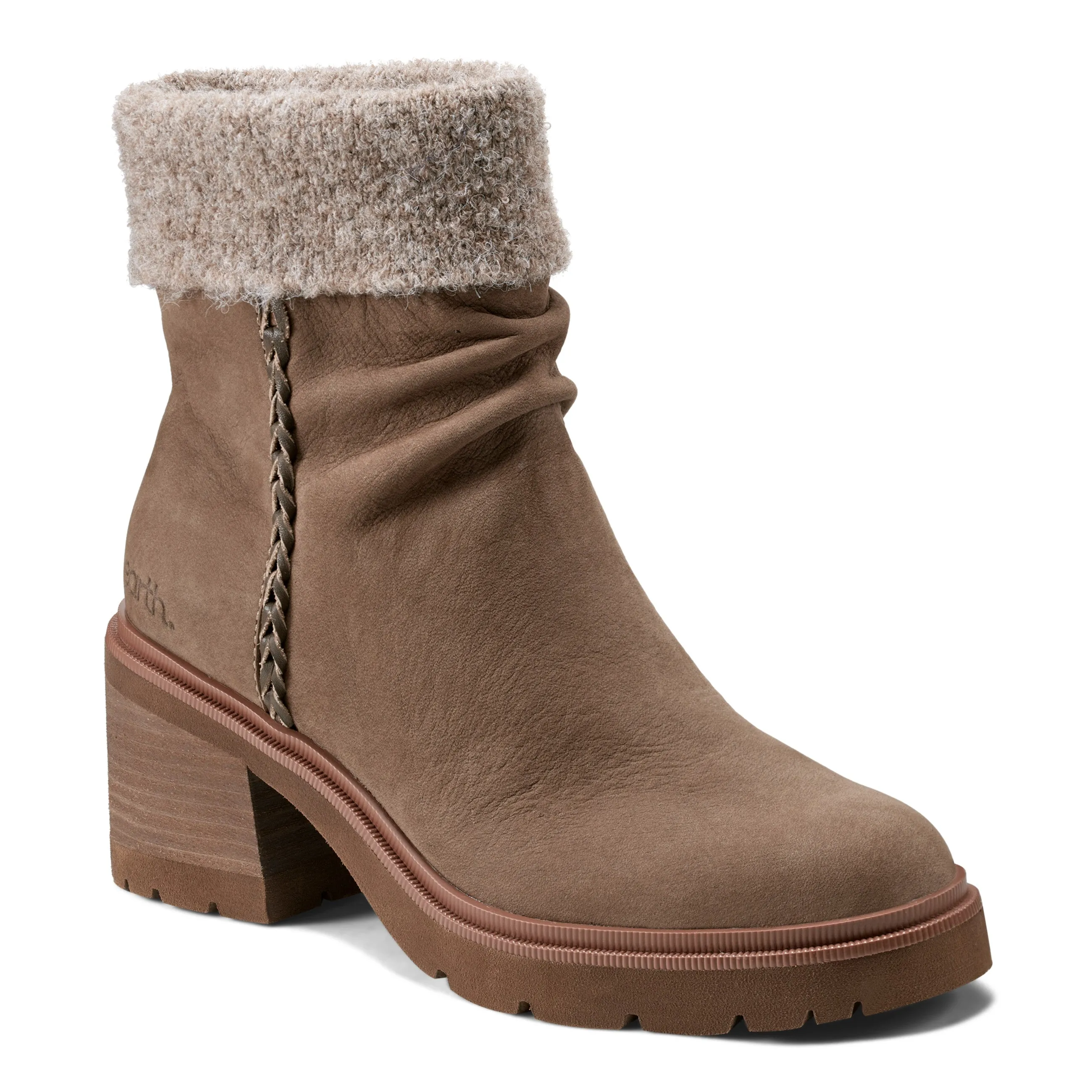 Gresa Waterproof Block Heel Round Toe Casual Booties Neutral Pair Work Approved