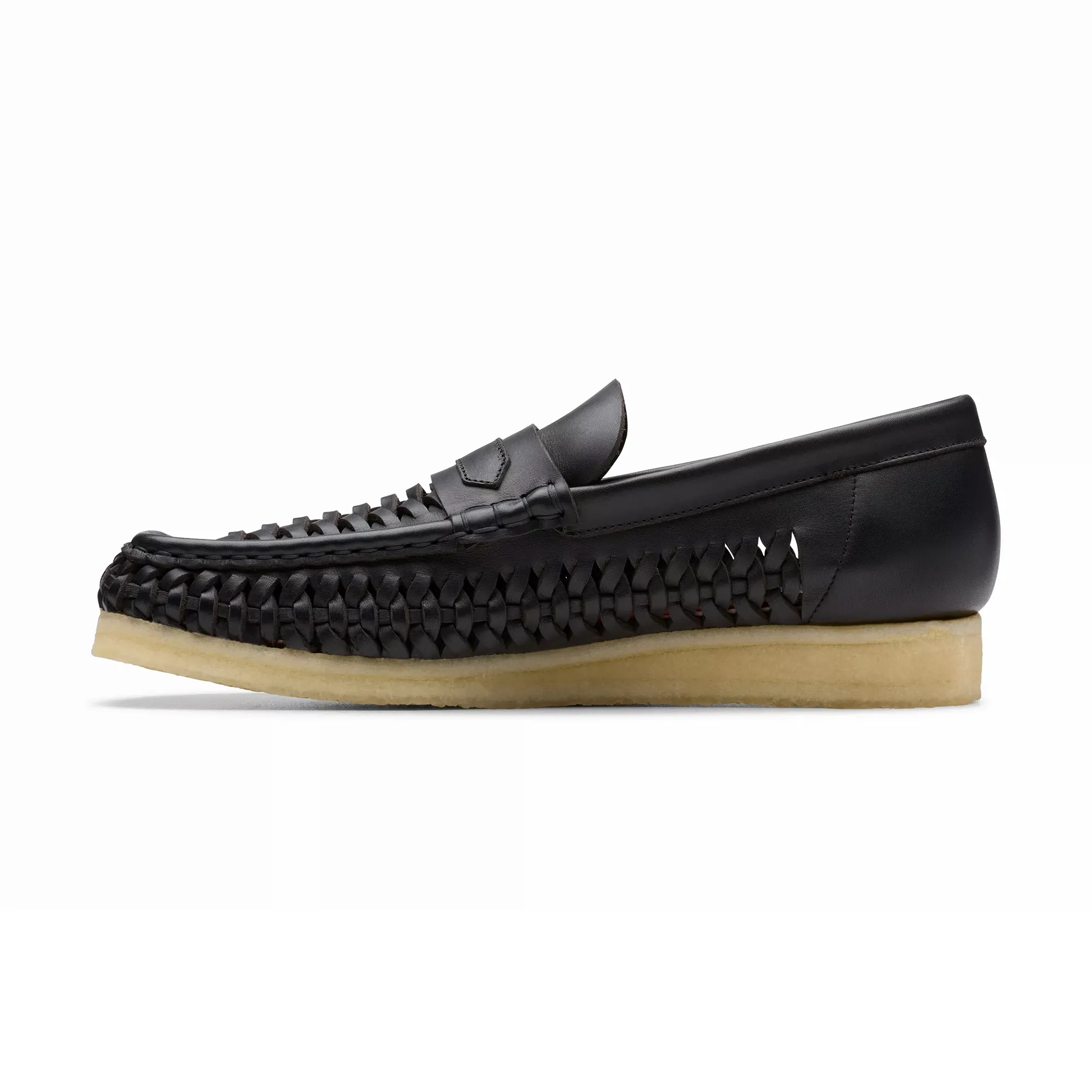 Love Glow CLARKS Wallabee Penny Weave Black Leather 26180229