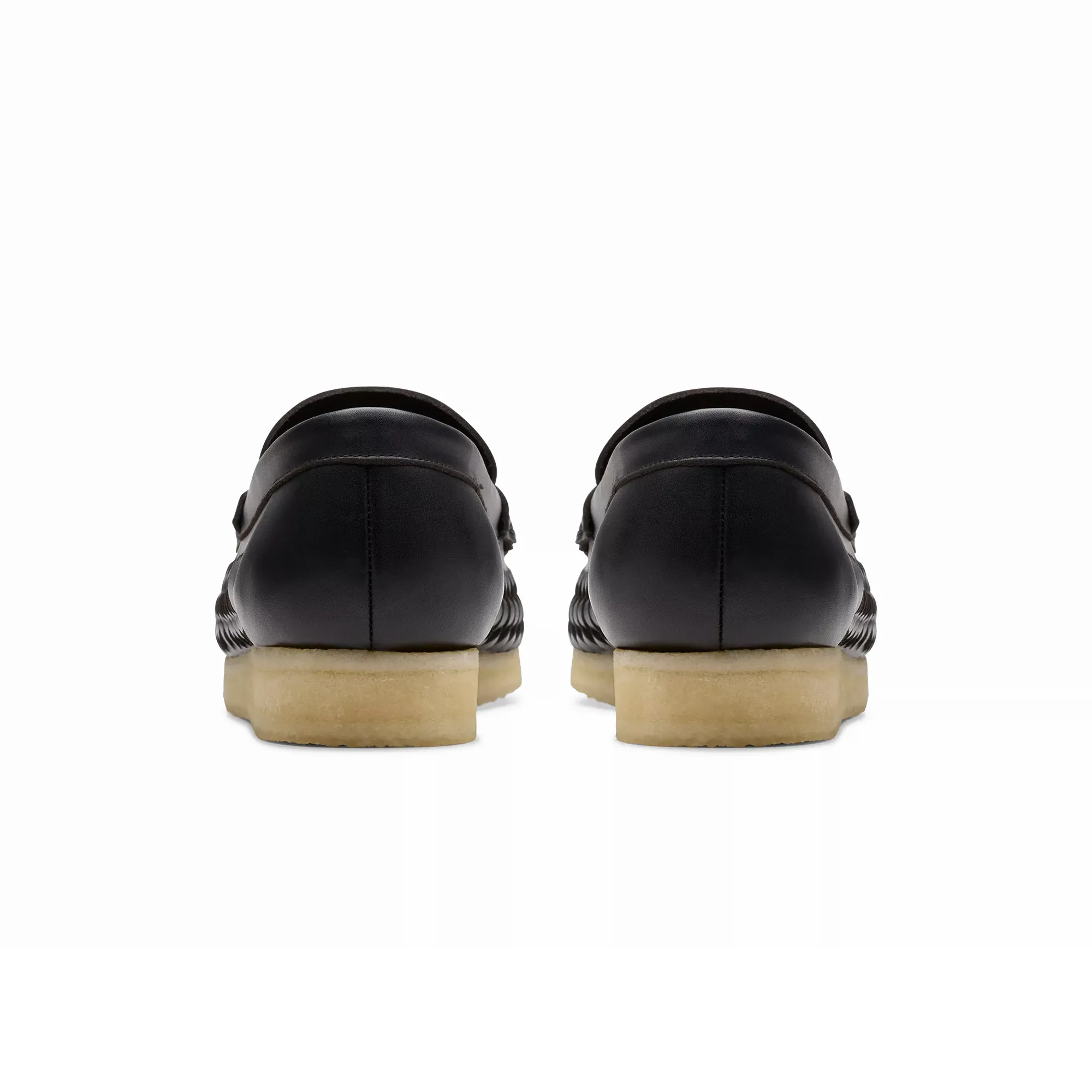 CLARKS Wallabee Penny Weave Black Leather 26180229 Memory Foam