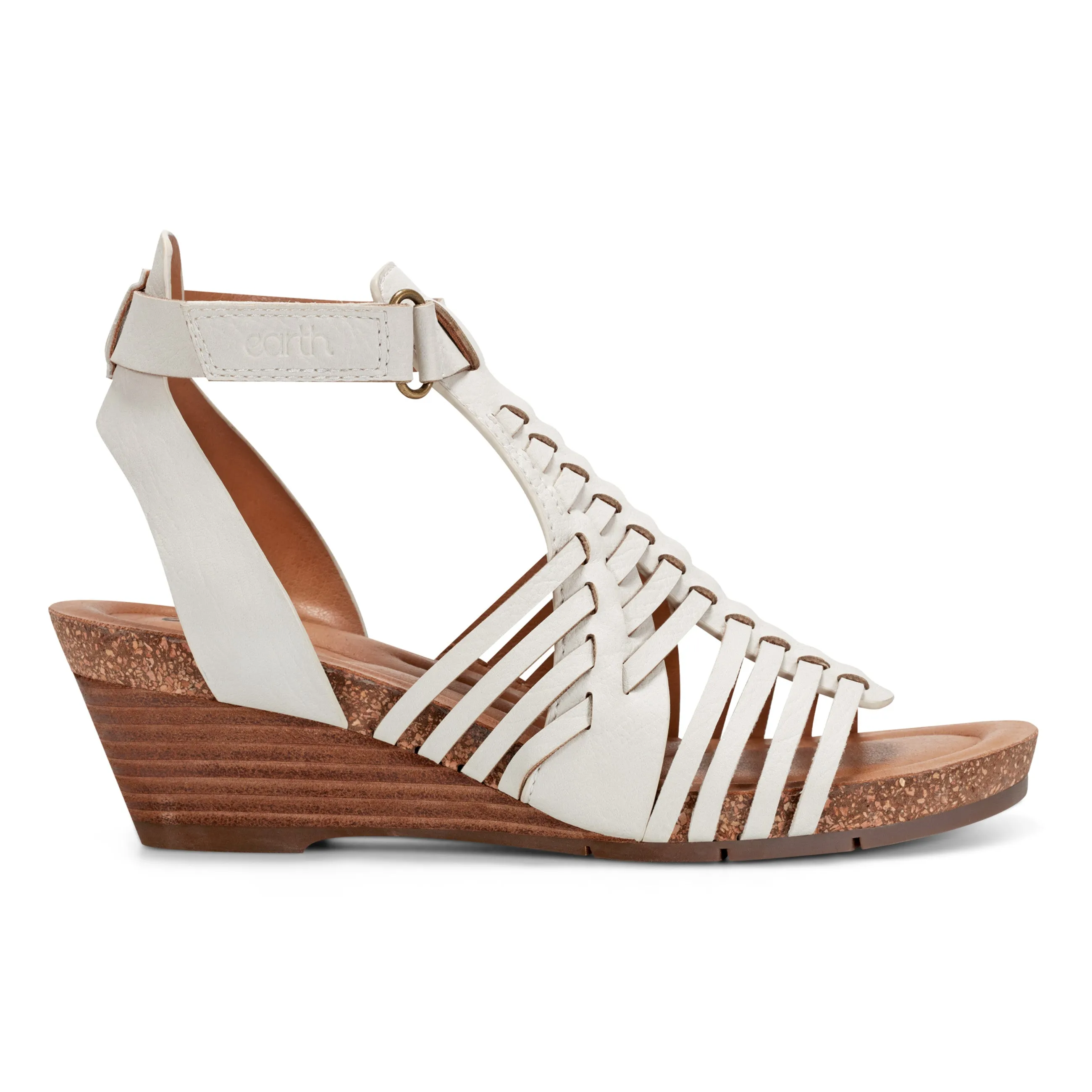 Hattie Round Toe Strappy Wedge Sandals Comfortable fit