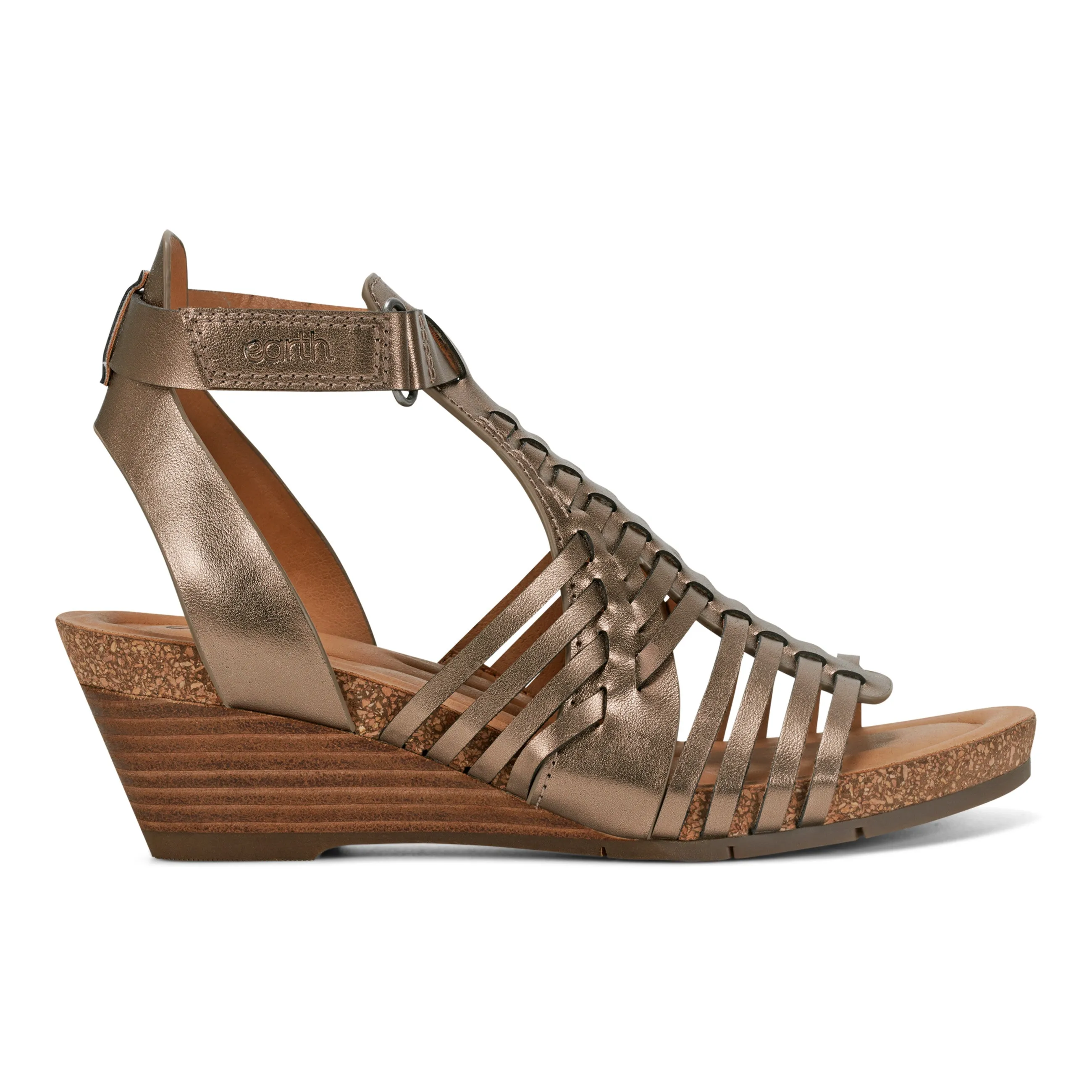 Sun Safe Hattie Round Toe Strappy Wedge Sandals