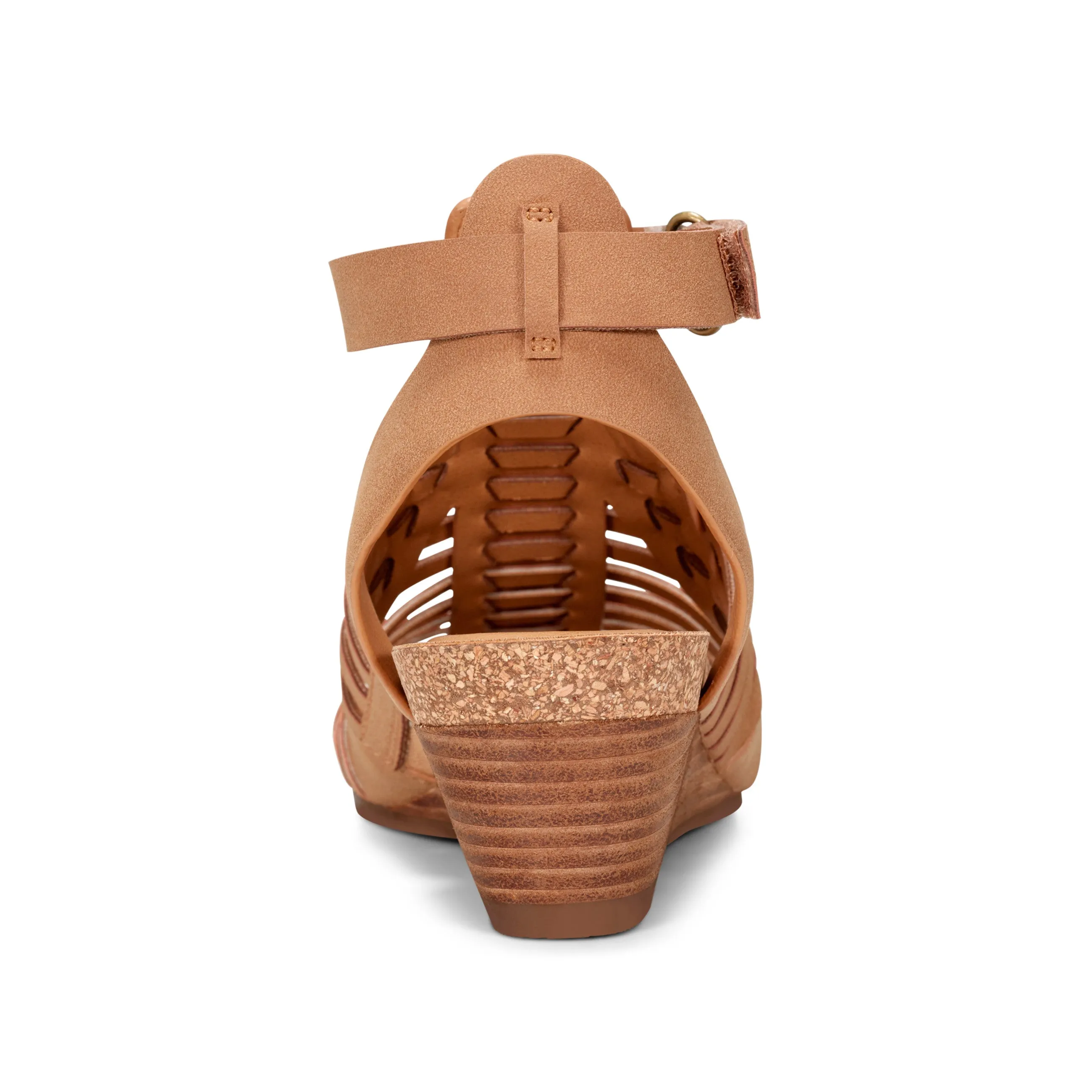 Effortless Fit Flat Heel Hattie Round Toe Strappy Wedge Sandals