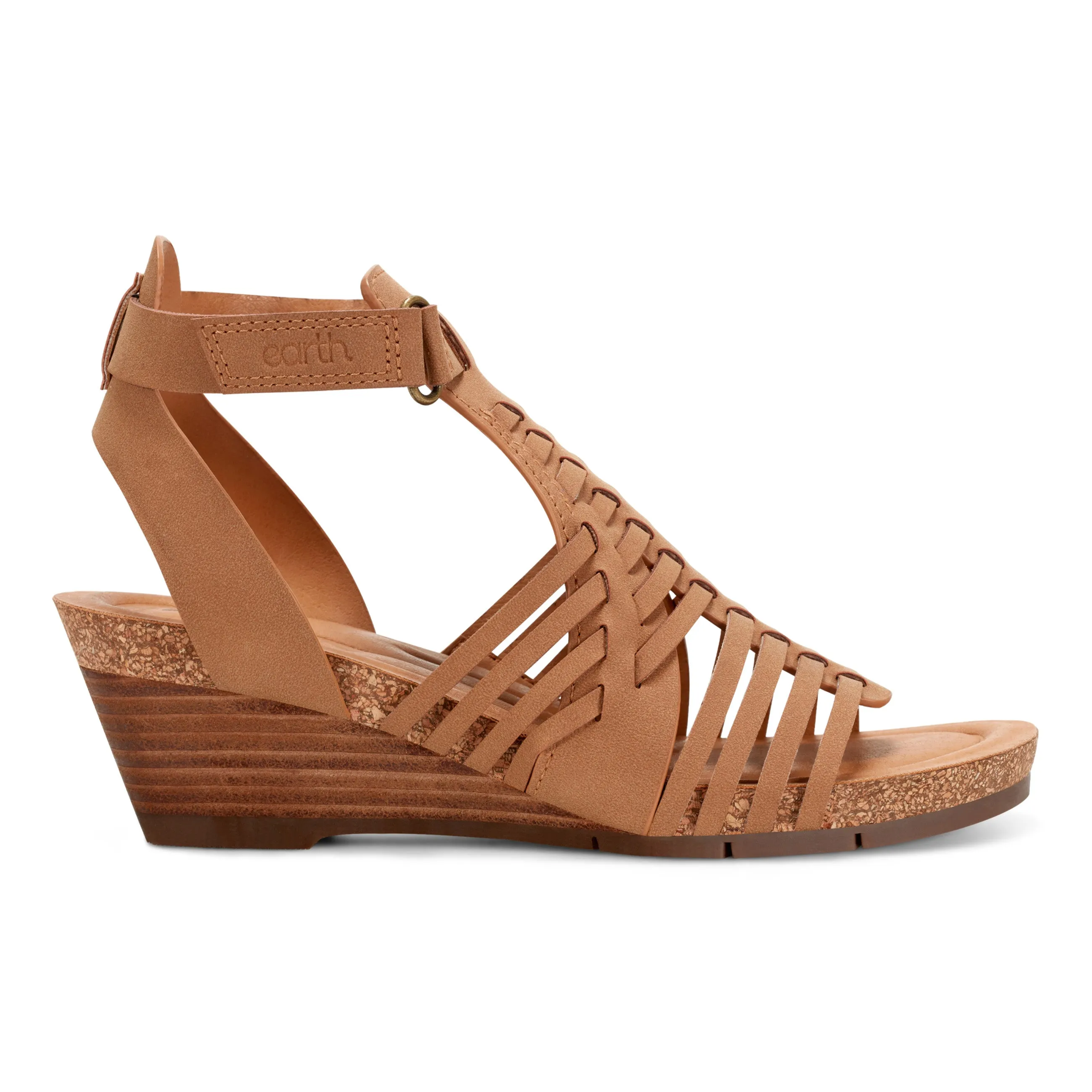 Orthopedic Support Hattie Round Toe Strappy Wedge Sandals
