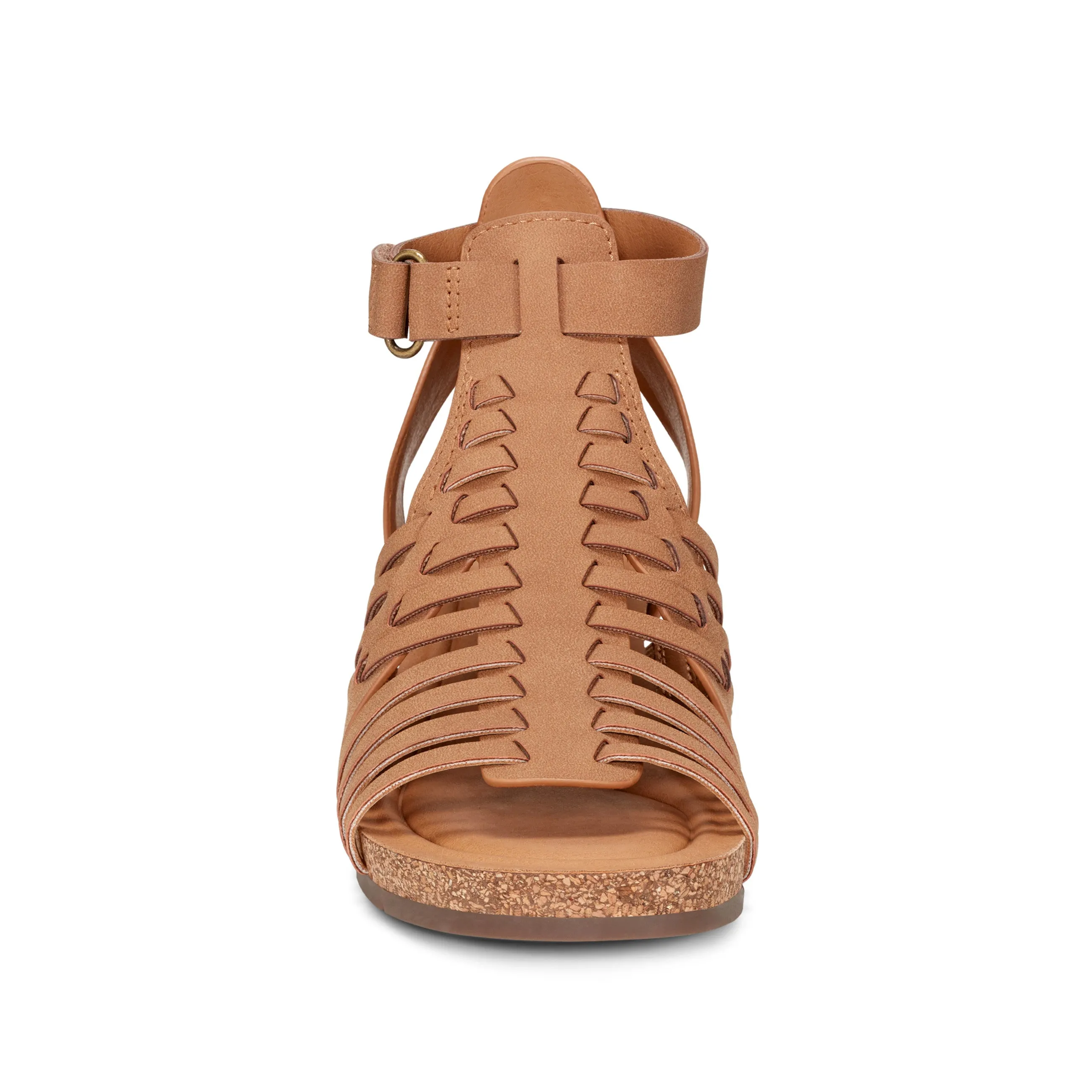 Vacation Trip Hattie Round Toe Strappy Wedge Sandals