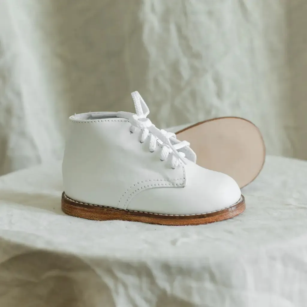 Street Ball Henry First Walker - White (Leather Sole)