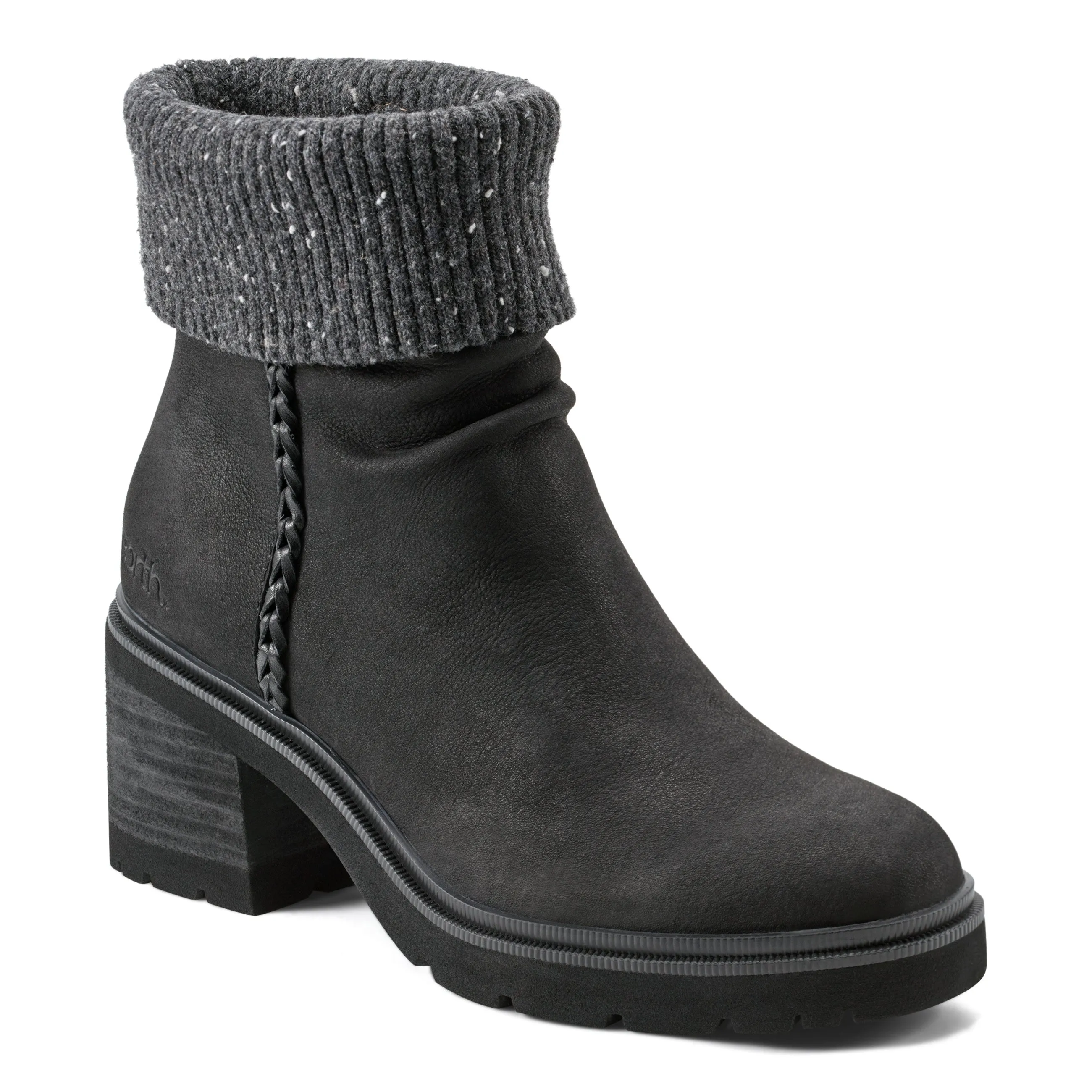 Gresa Waterproof Block Heel Round Toe Casual Booties Anti blister